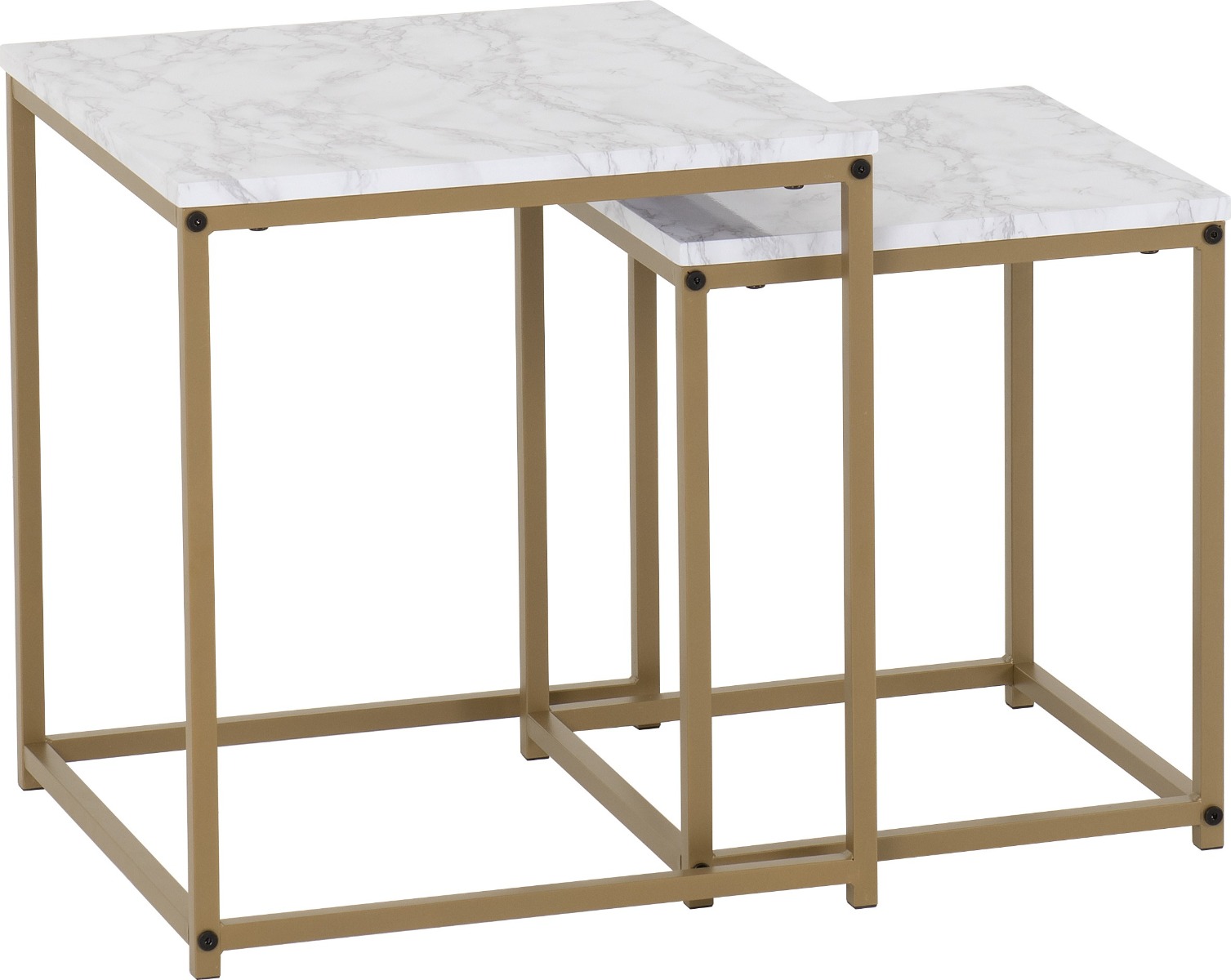 Dallas Nest of 2 Tables - Marble Gold Effect - Budget Deals