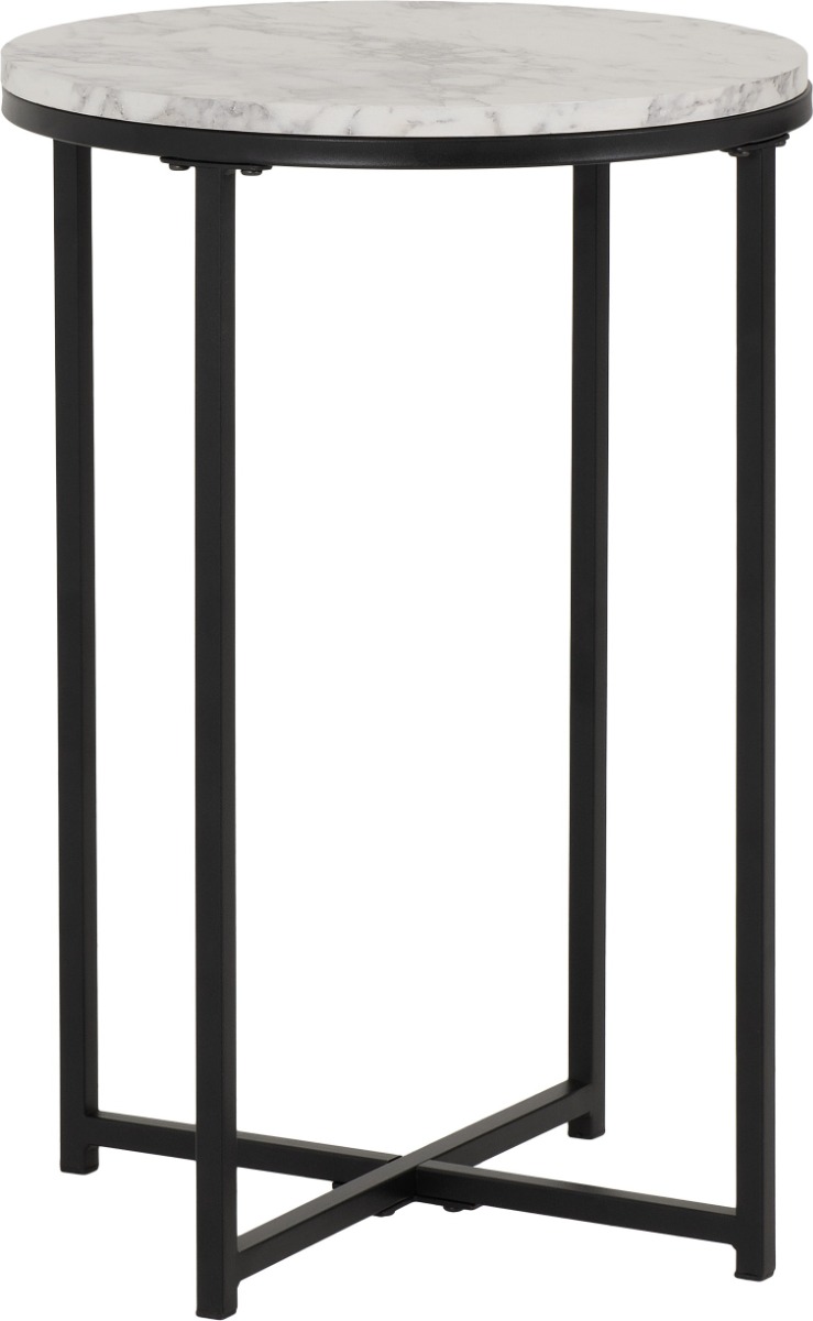 Dallas Side Table - Marble Black - Budget Deals