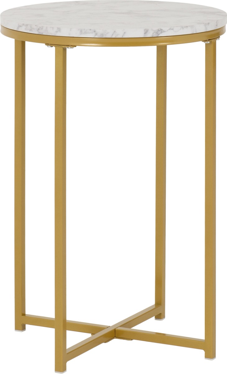 Dallas Side Table - Marble Gold Effect - Budget Deals