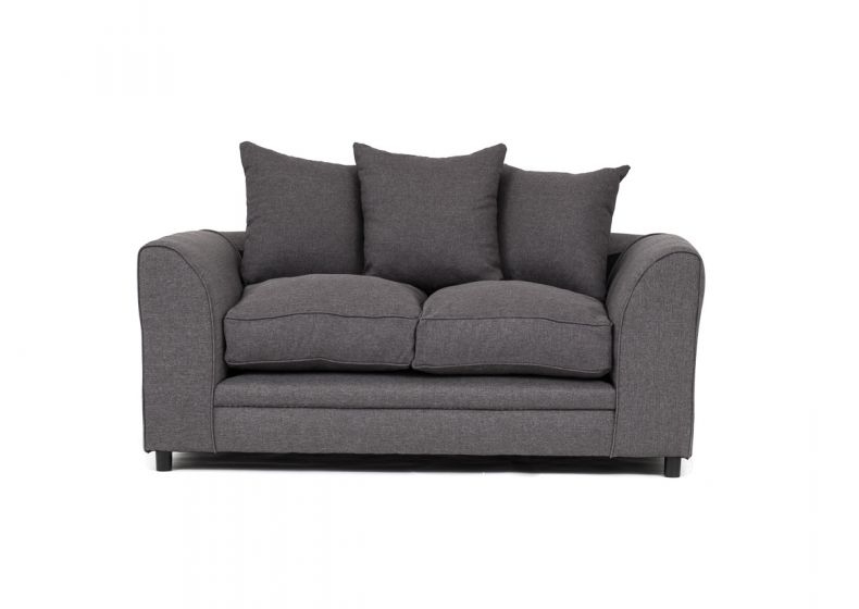 DOROTA II Linen Fabric 2 Seater Sofa - Dark Grey - Interior Masters