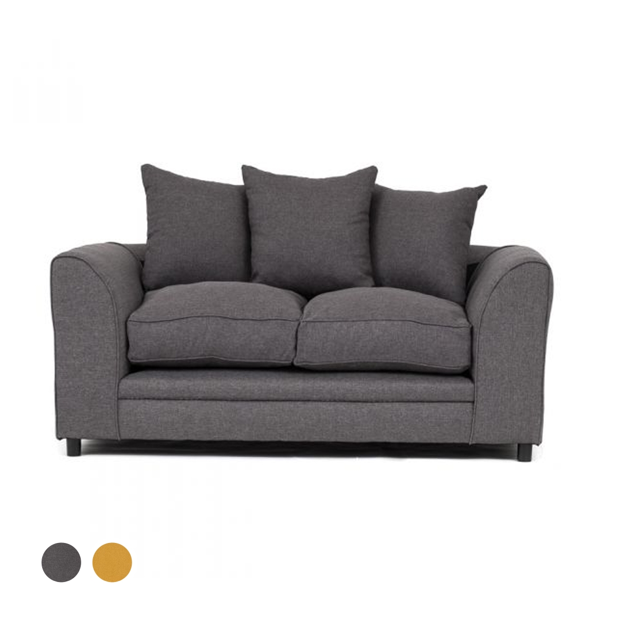 Dorota II Fabric 2 Seater Sofa - Dark Grey - Interior Masters