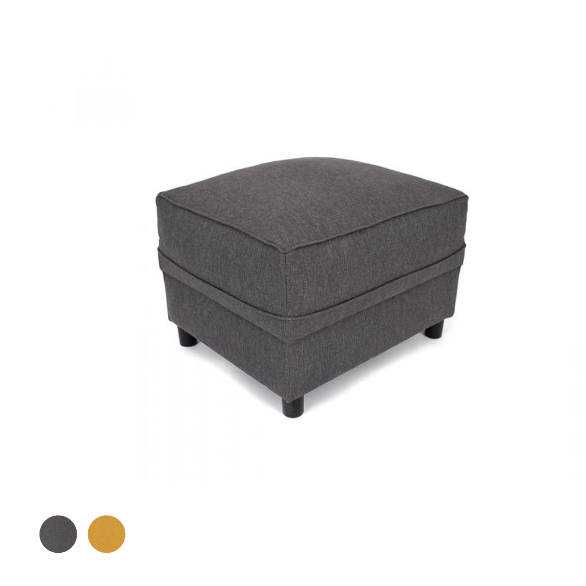 Dorota II Fabric Footstool - Dark Grey - Interior Masters
