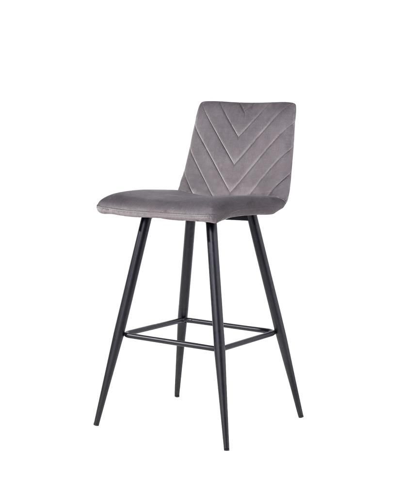 SERANO Velet Cannock Retro Bar Stool Set of 2 - Dark Grey - Kettle Homes
