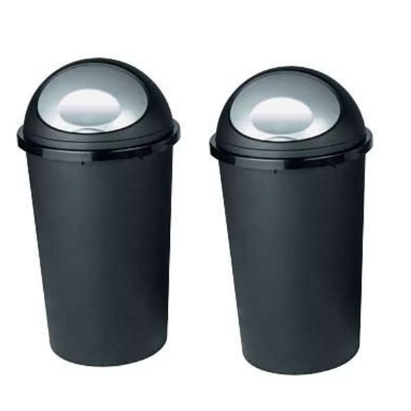 Bullet Bin Rubbish Waste Litter Bins - 2 x 50L - Bedroom & More