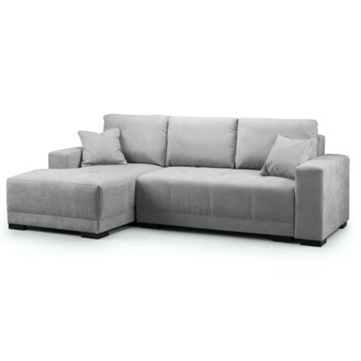 DAWNLEY Fabric 4 Seater L Shaped - Left Hand Facing Corner Sofa Bed - Grey - Interior Masters