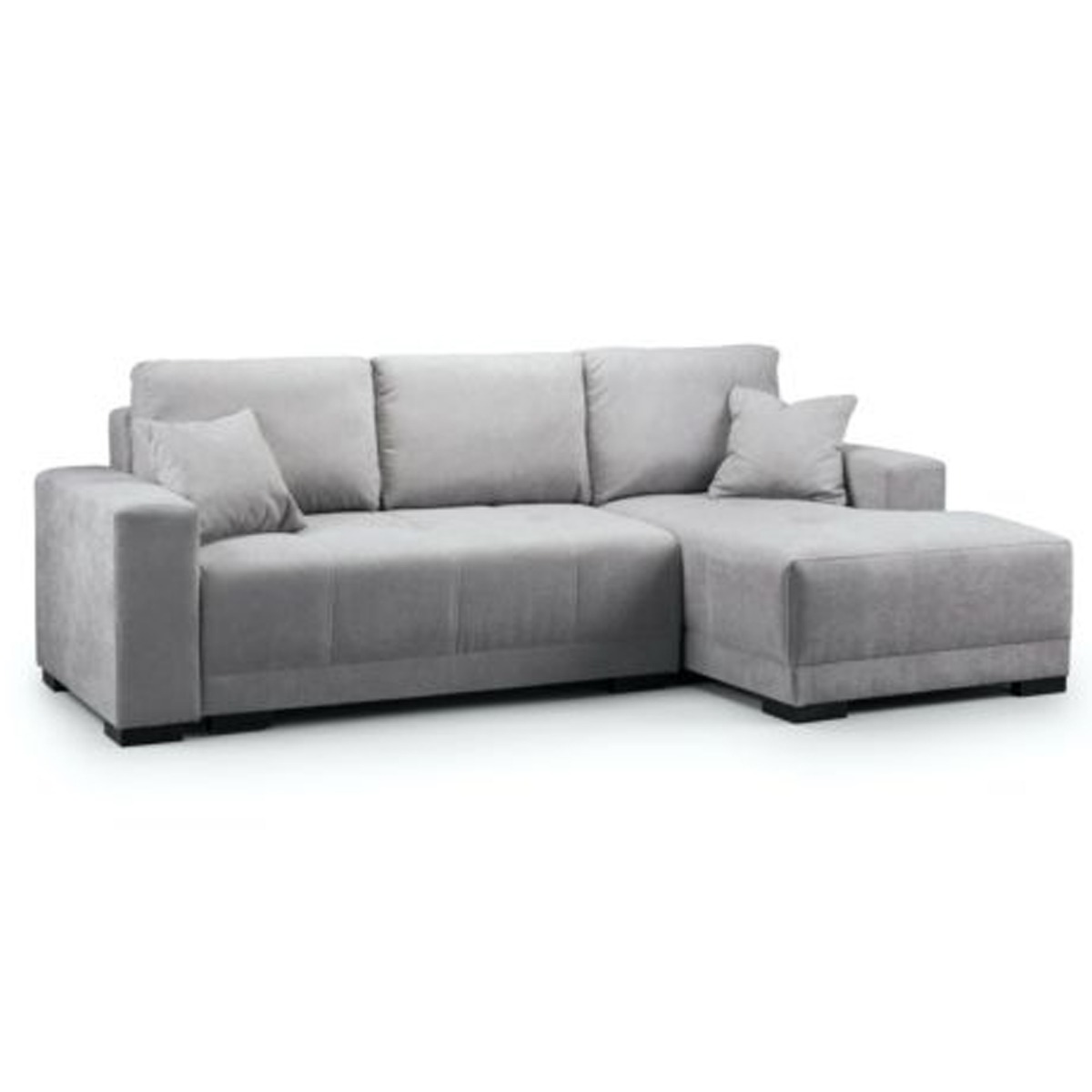 DAWNLEY Fabric 4 Seater L Shaped - Right Hand Facing Corner Sofa Bed - Grey - Interior Masters