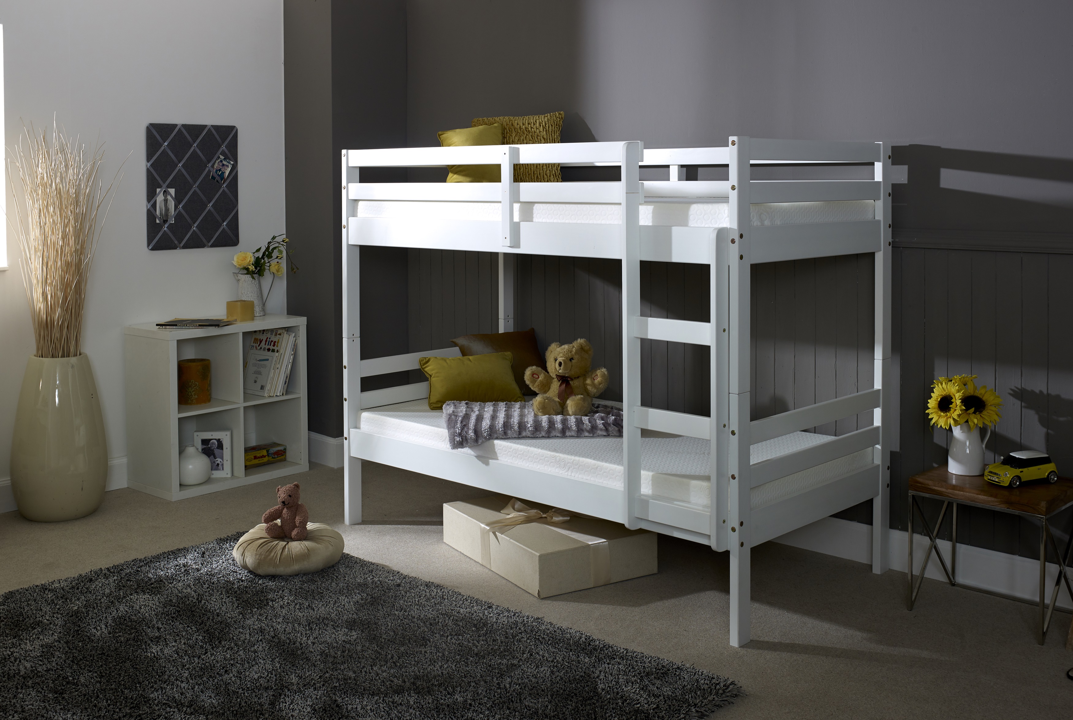 Single Bed - BURHAM 3ft Bunk Bed White - Amanda and Co