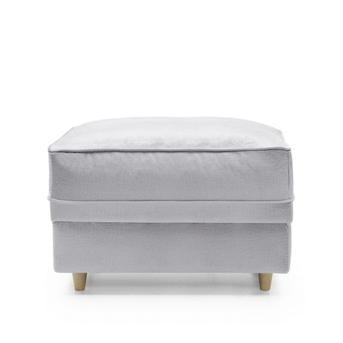 Chic Velvet Footstool - Light Grey - Moonlight Interiors