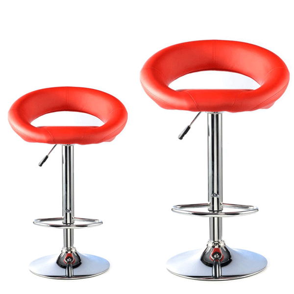 Cordova Swivel Bar Stools Set of 2 with Adjustable Height and Chrome Finish - Red - Sigrid Mills