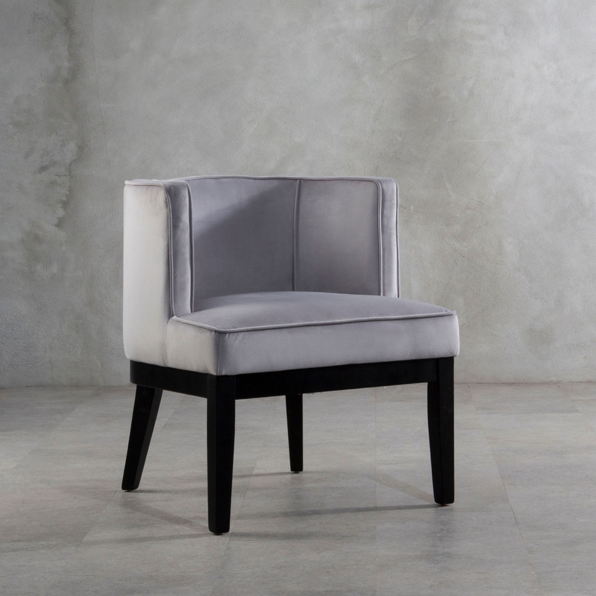 Daxton Light Grey Velvet Rounded Chair