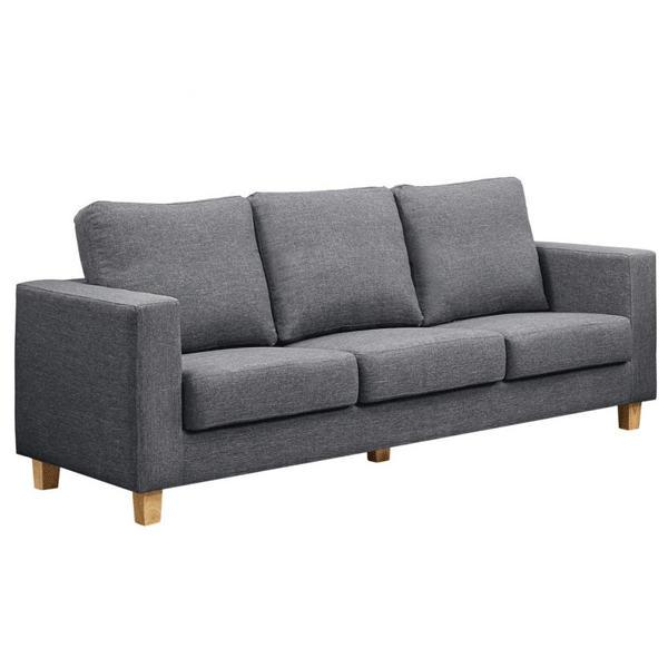 Buxton Linen Fabric 3 Seater Sofa - Dark Grey - Sigrid Mills