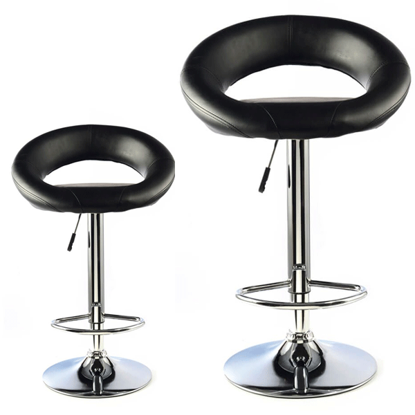 Cordova Swivel Bar Stools Set of 2 with Adjustable Height and Chrome Finish - Black - Sigrid Mills