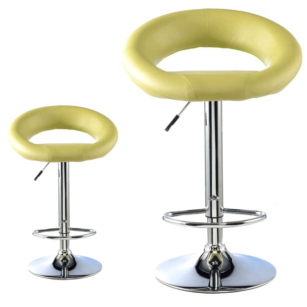 Cordova Swivel Bar Stools Set of 2 with Adjustable Height and Chrome Finish - Lime - Sigrid Mills