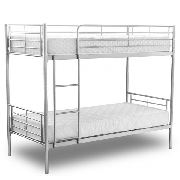 Lynmouth Metal Frame Bunk Bed Splits into 2 - Silver - Sigrid Mills