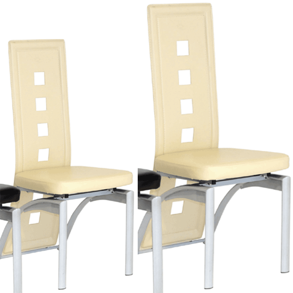 Modern Dining Comfort Gatlinburg Phoenix Leather Chairs Cream - Set of 6 - Sigrid Mills