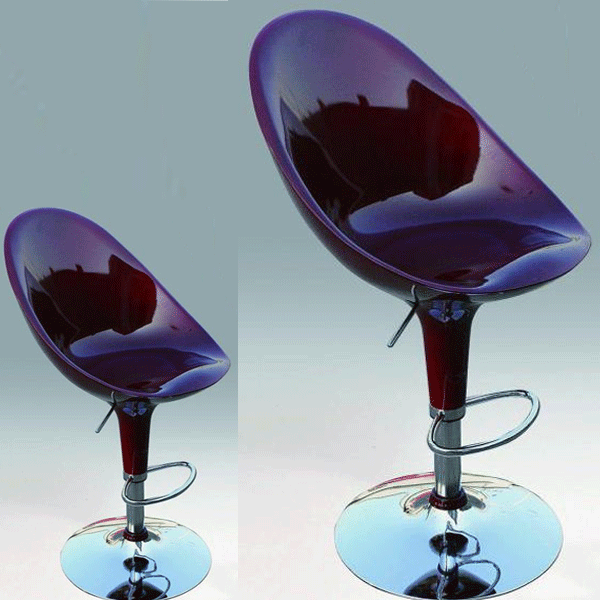 Oldham Chrome Bar Stool Pair with Adjustable Features - Red - Sigrid Mills