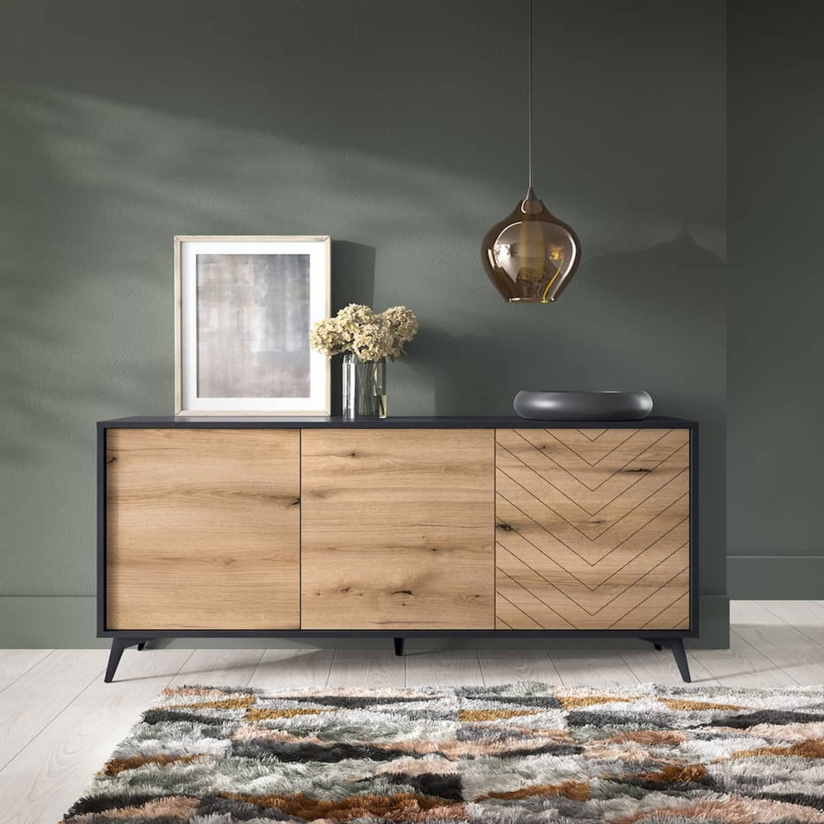 Ravenna Serene Large Sideboard with 3 Doors - Oak Evoke - Art Nest