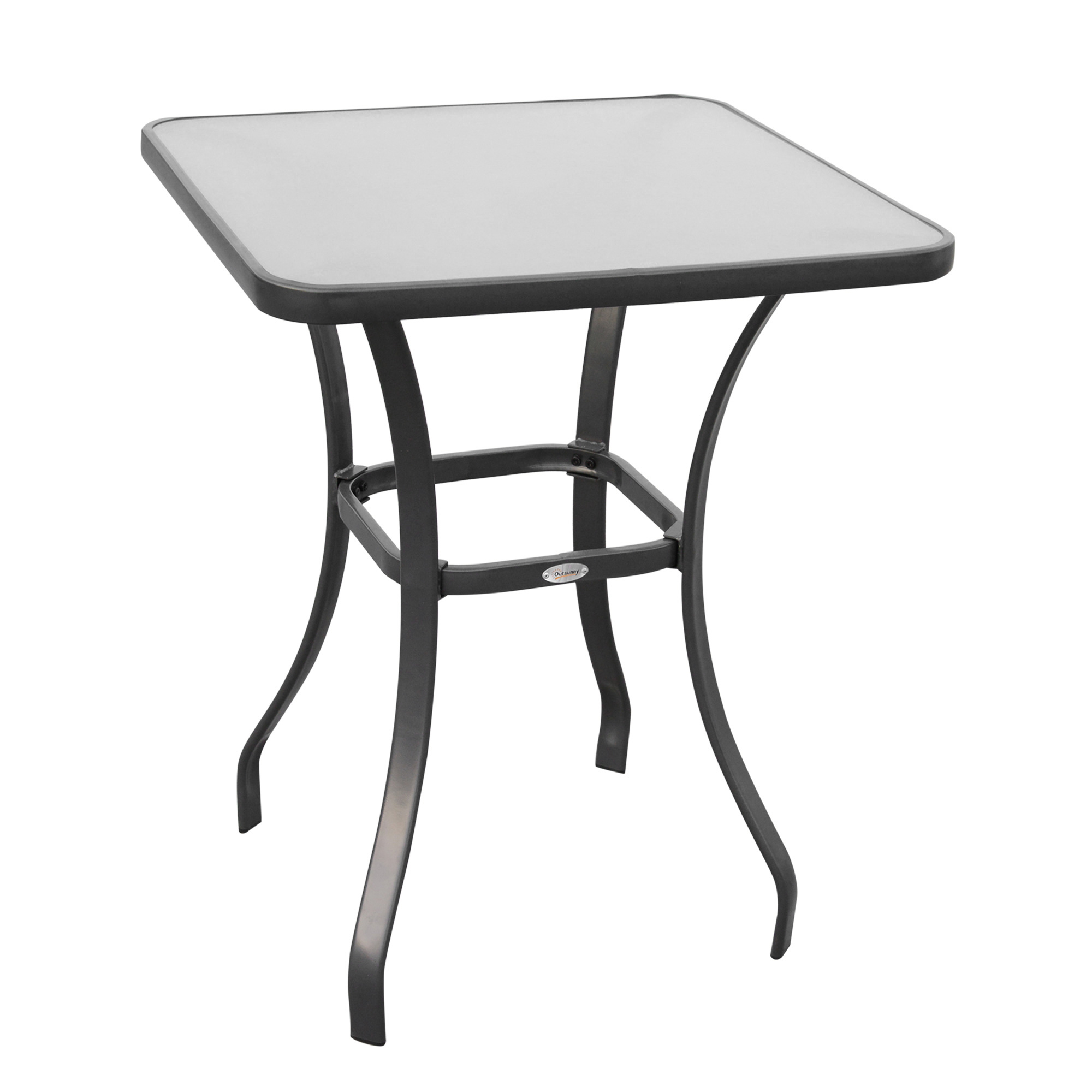 Bar Table Bistro Square Glass Dining Kitchen Breakfast Pub Party Metal Garden CafÃ Coffee Garden Table - Life Essentials