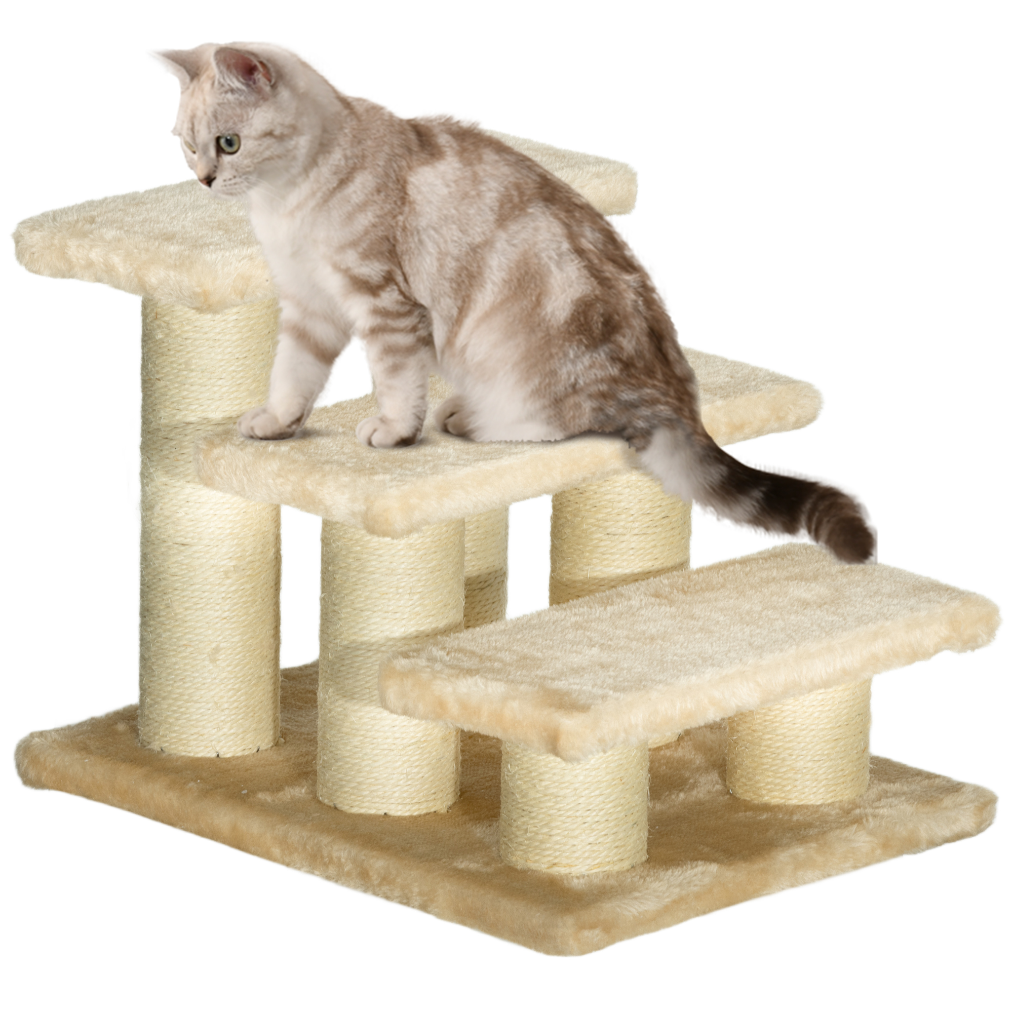 Pet Steps Portable Cat Dog Little Older Animal Easy Climb Stairs Assistance Cream - Life Essentials