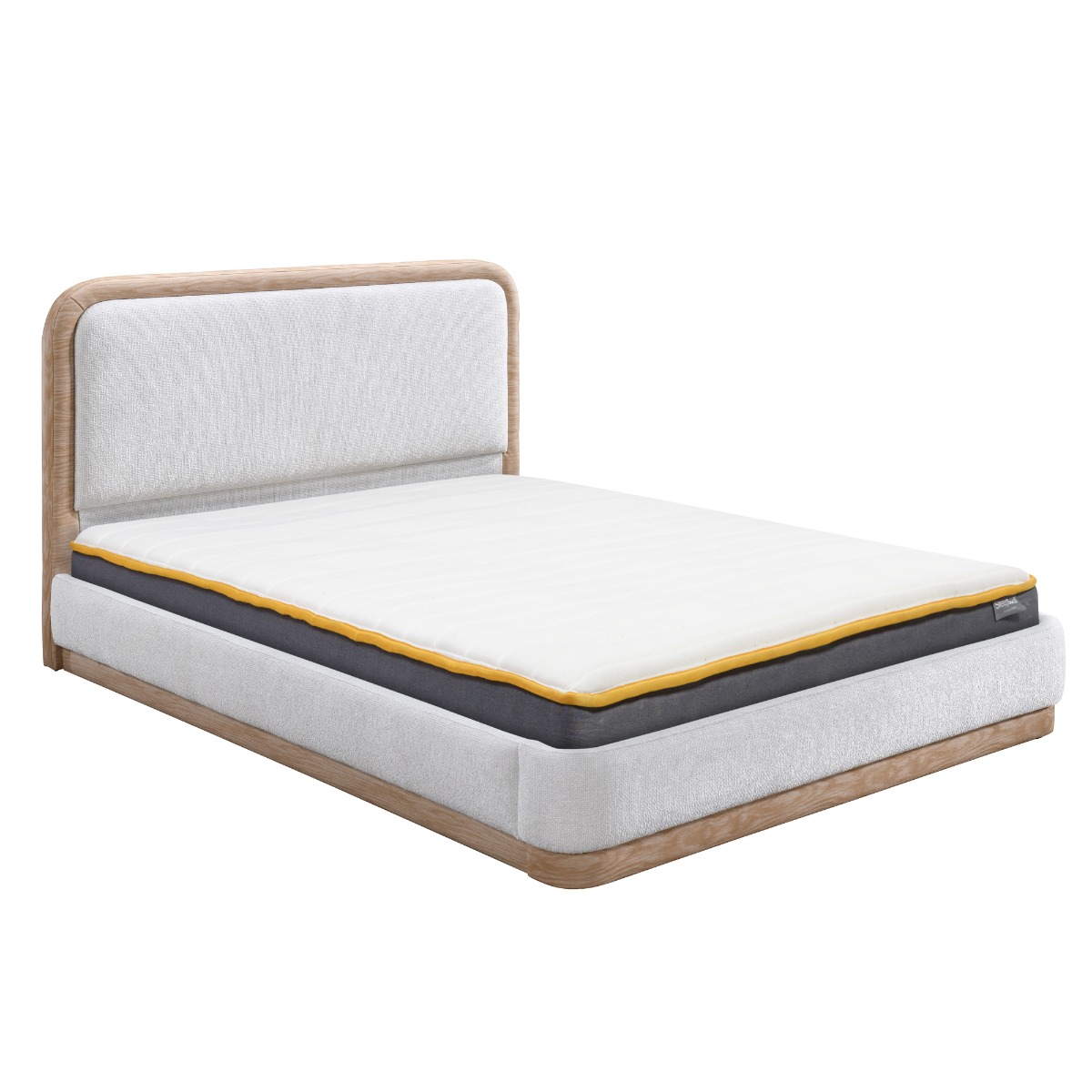 ISOLA Double Wooden Bedrame - White - Birlea Essentials