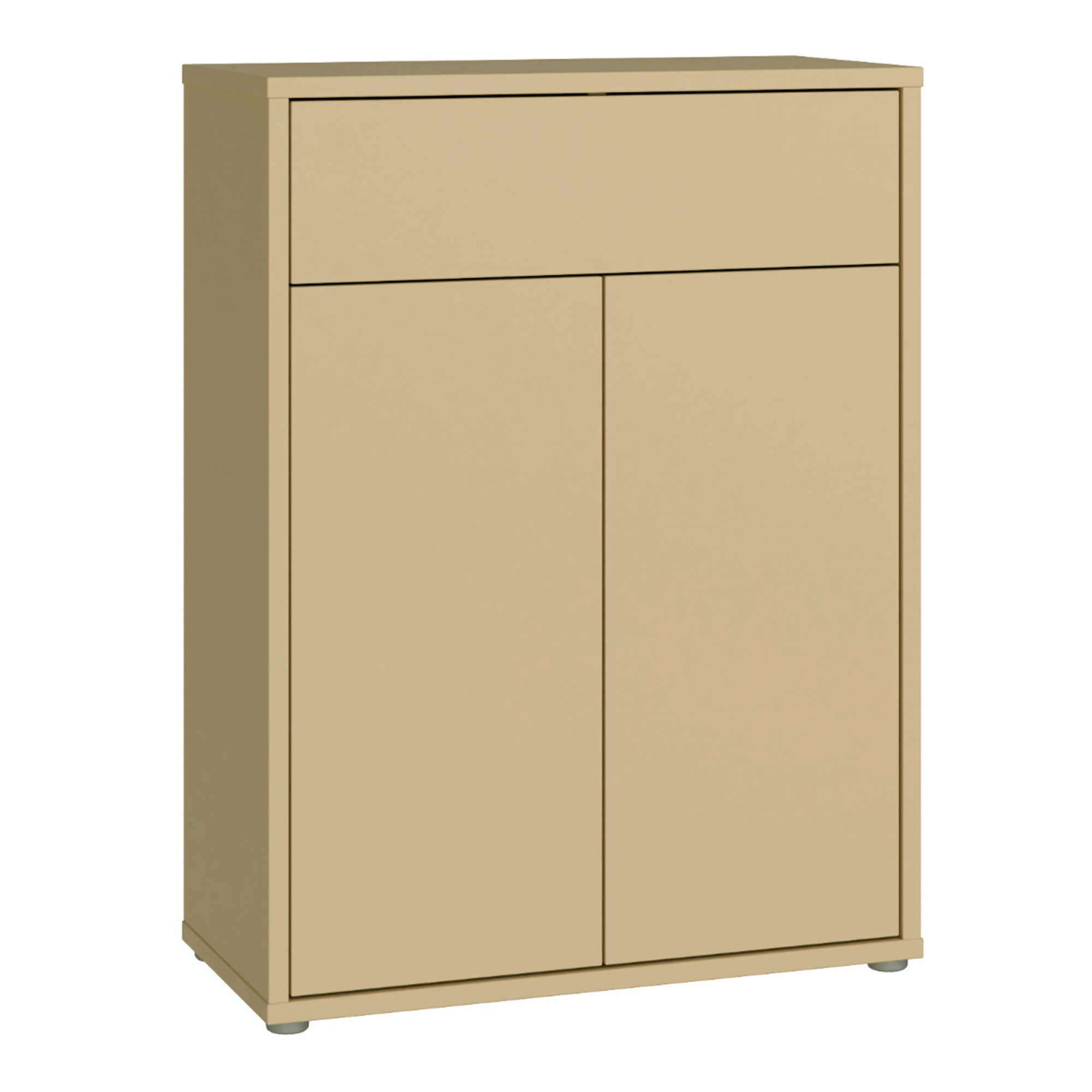AVELINE Compact Shoe Cabinet with 2 Doors and 1 Drawer Push to Open - Butter Yellow - Rosalind Collection