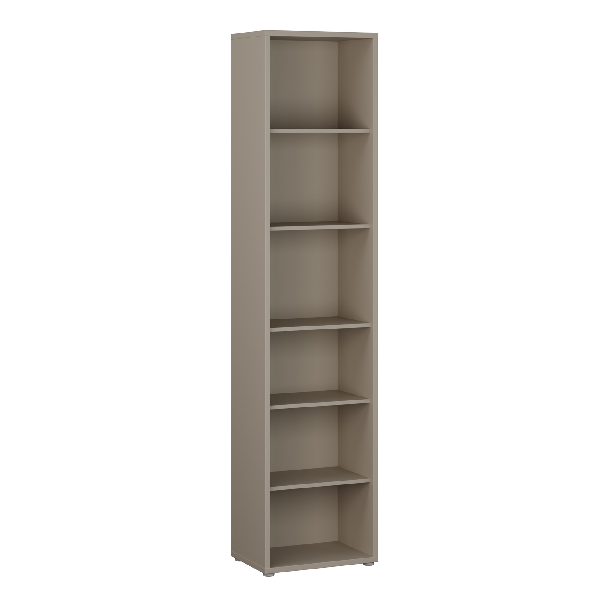 AVELINE Tall Narrow Bookcase with 5 Shelves - Taupe - Rosalind Collection