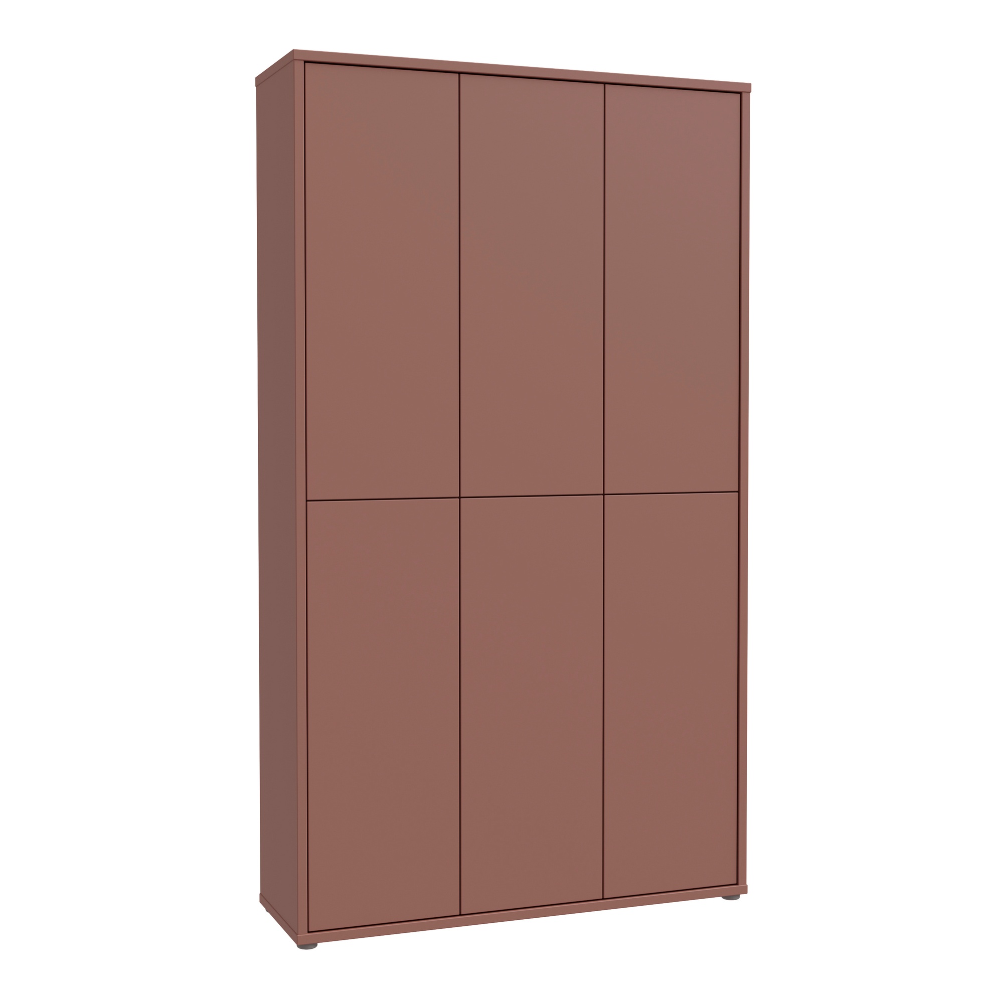 AVELINE Tall Storage Cabinet with 6 Push to Open Doors - Terracotta - Rosalind Collection