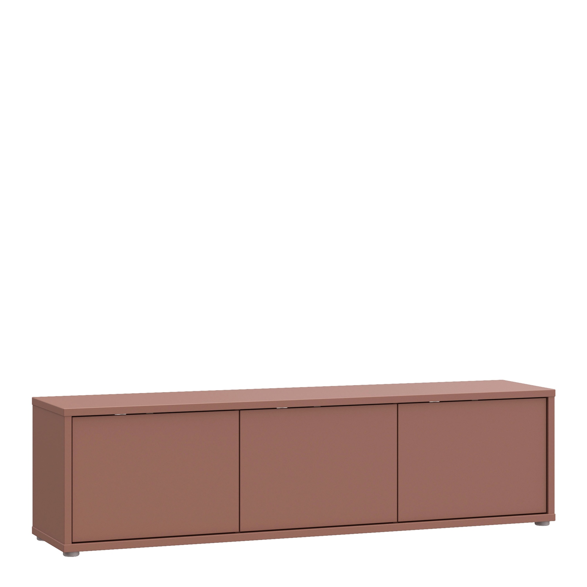 AVELINE Wide TV Unit Cabinet with 3 Push to Open Doors - Terracotta - Rosalind Collection
