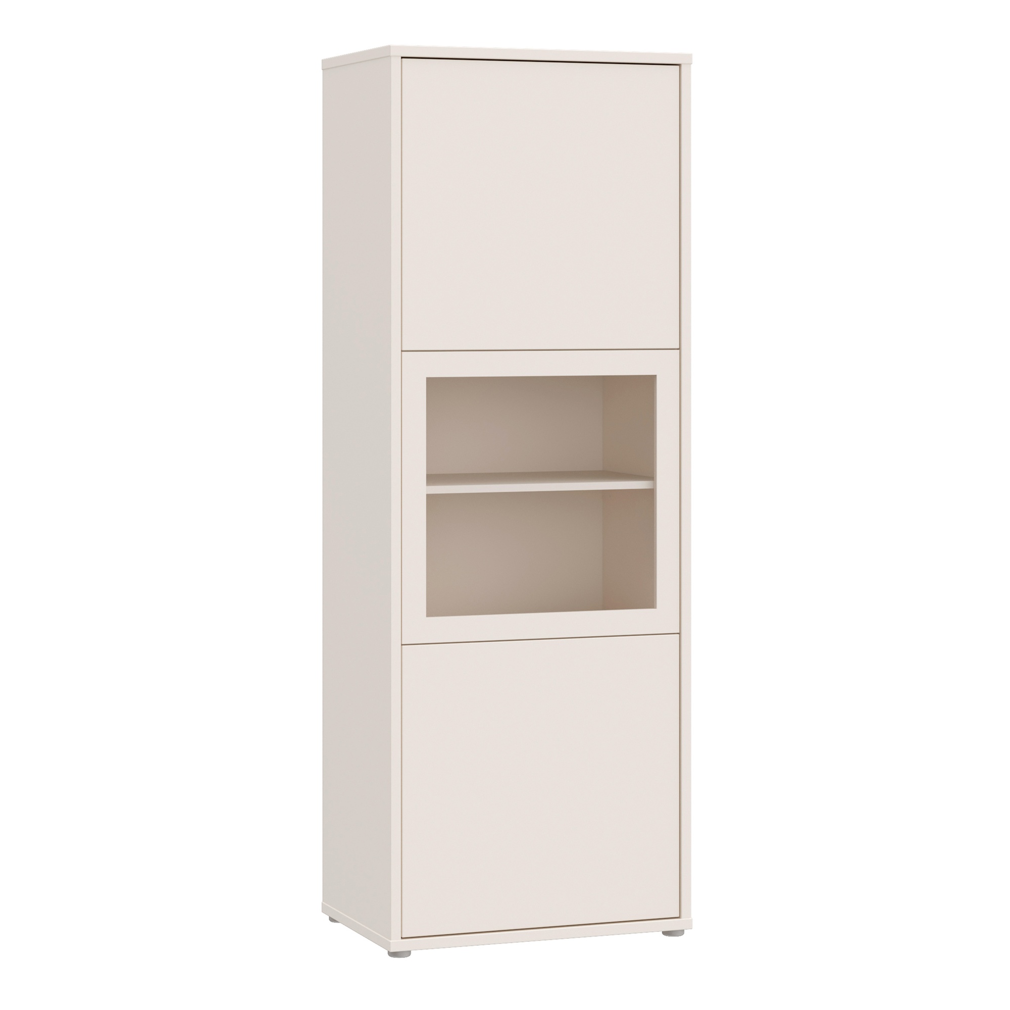 AVELINE Narrow Display Cabinet with 3 Push to Open Doors - Sand - Rosalind Collection