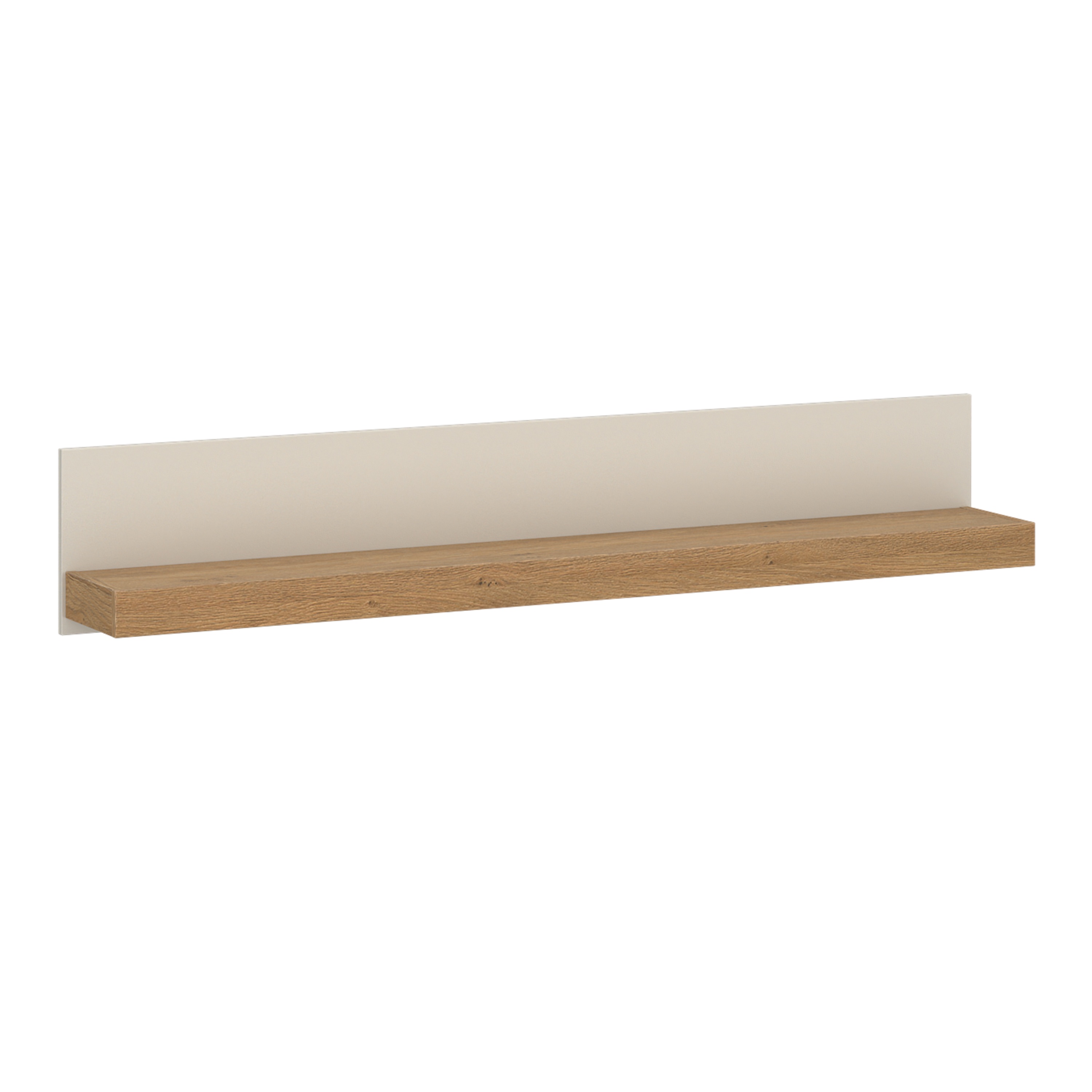 NAXTON Wall Shelf 154cm - Cashmere with Stone Oak - Rosalind Collection