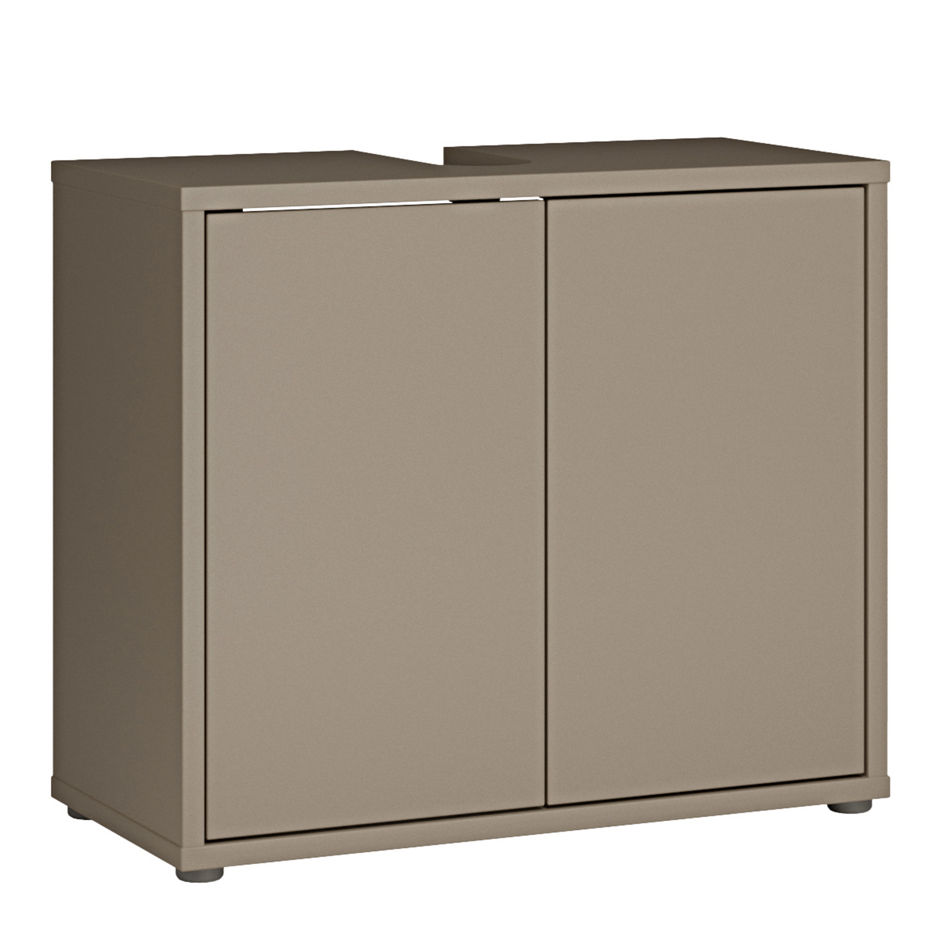 AVELINE Under Sink Bathroom Vanity Unit with 2 Push to Open Doors - Taupe - Rosalind Collection