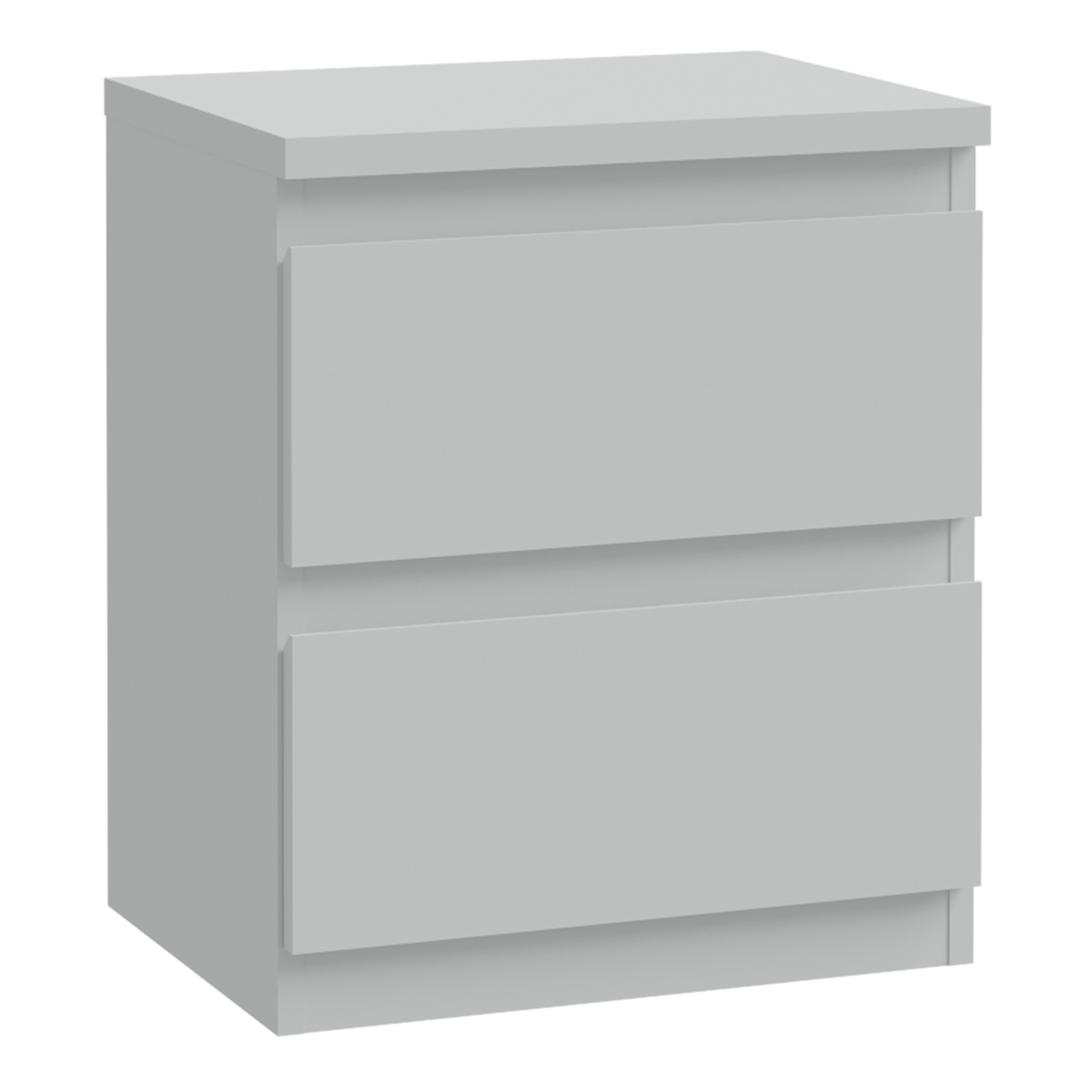 EDMONT Bedside Table with 2 Drawers - Light Grey - Rosalind Collection