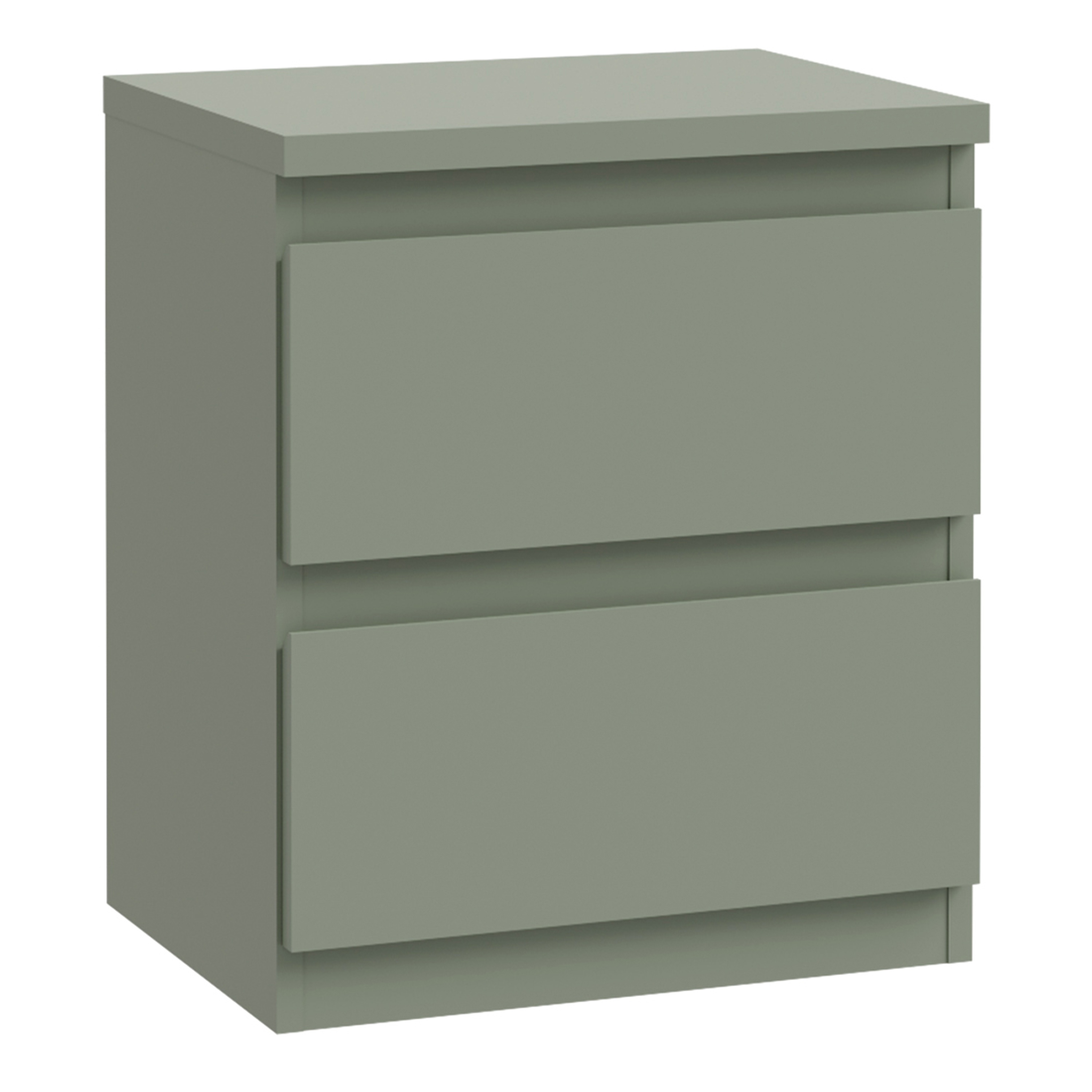 EDMONT Bedside Table with 2 Drawers - Sage Green - Rosalind Collection