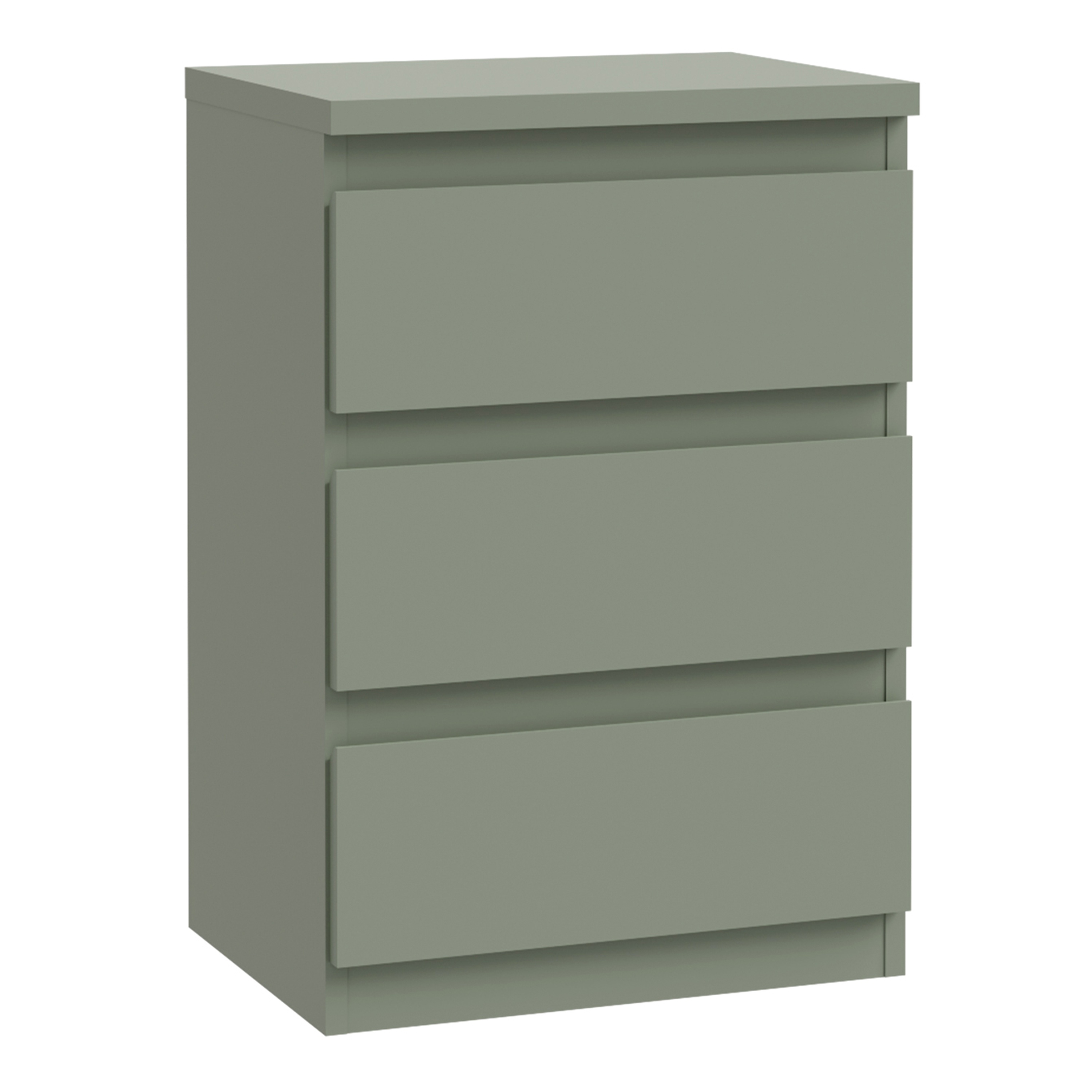 EDMONT Bedside Table with 3 Drawers - Sage Green - Rosalind Collection