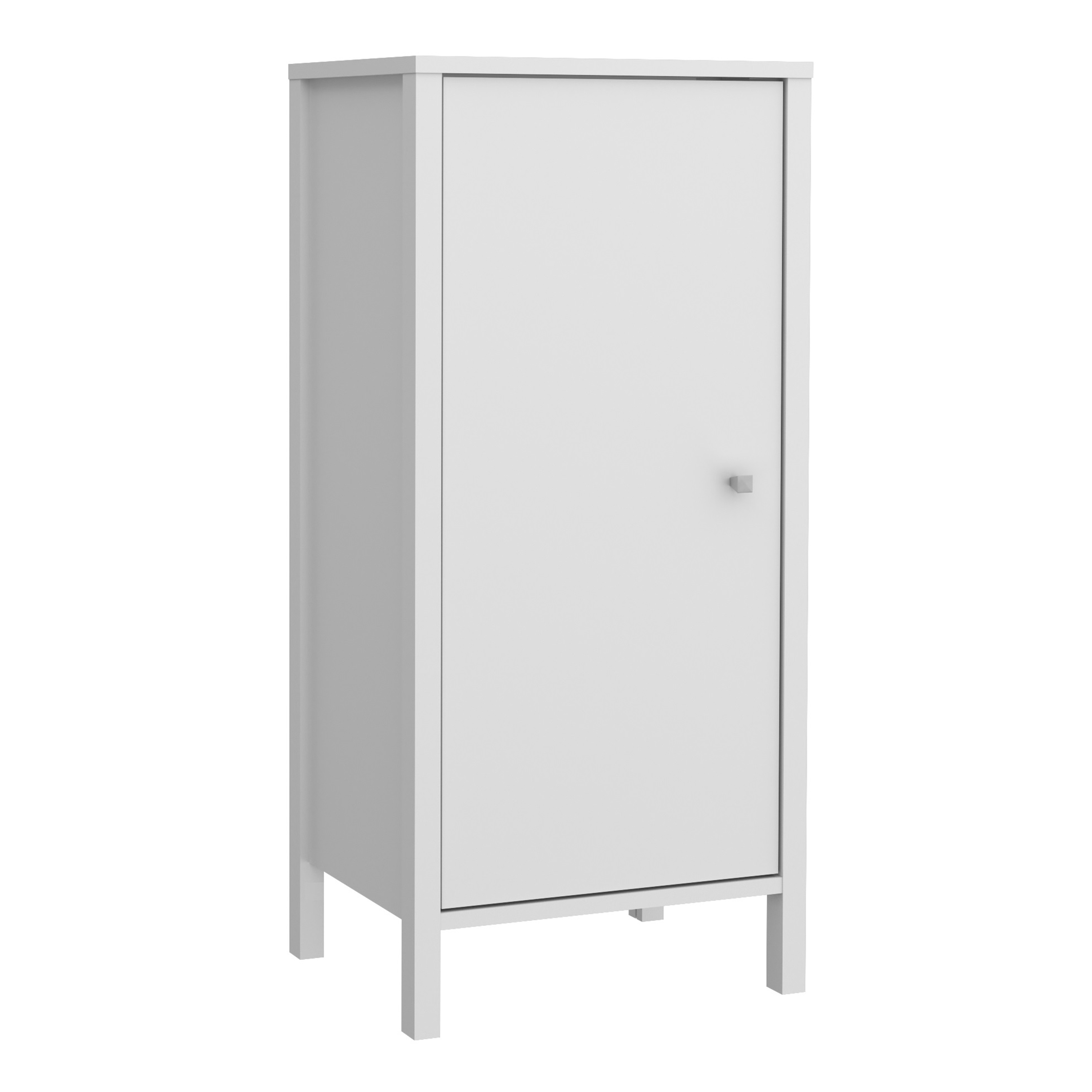 IPSWICK Under Sink Bathroom Vanity Unit with 1 Door and Silver Handle - White - Rosalind Collection