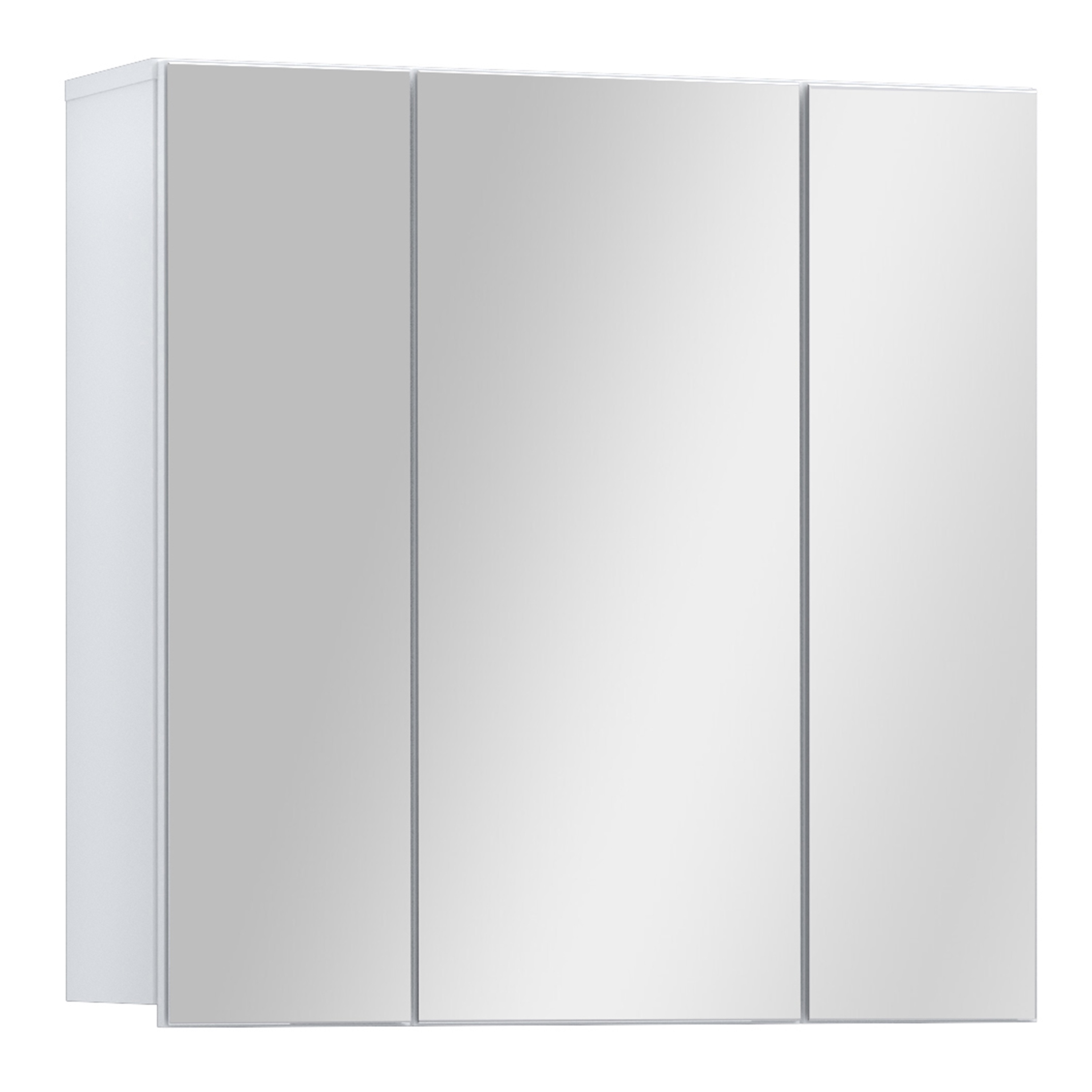 LOKARA Hanging Bathroom Mirror Cabinet with 3 Mirrored Doors - White - Rosalind Collection