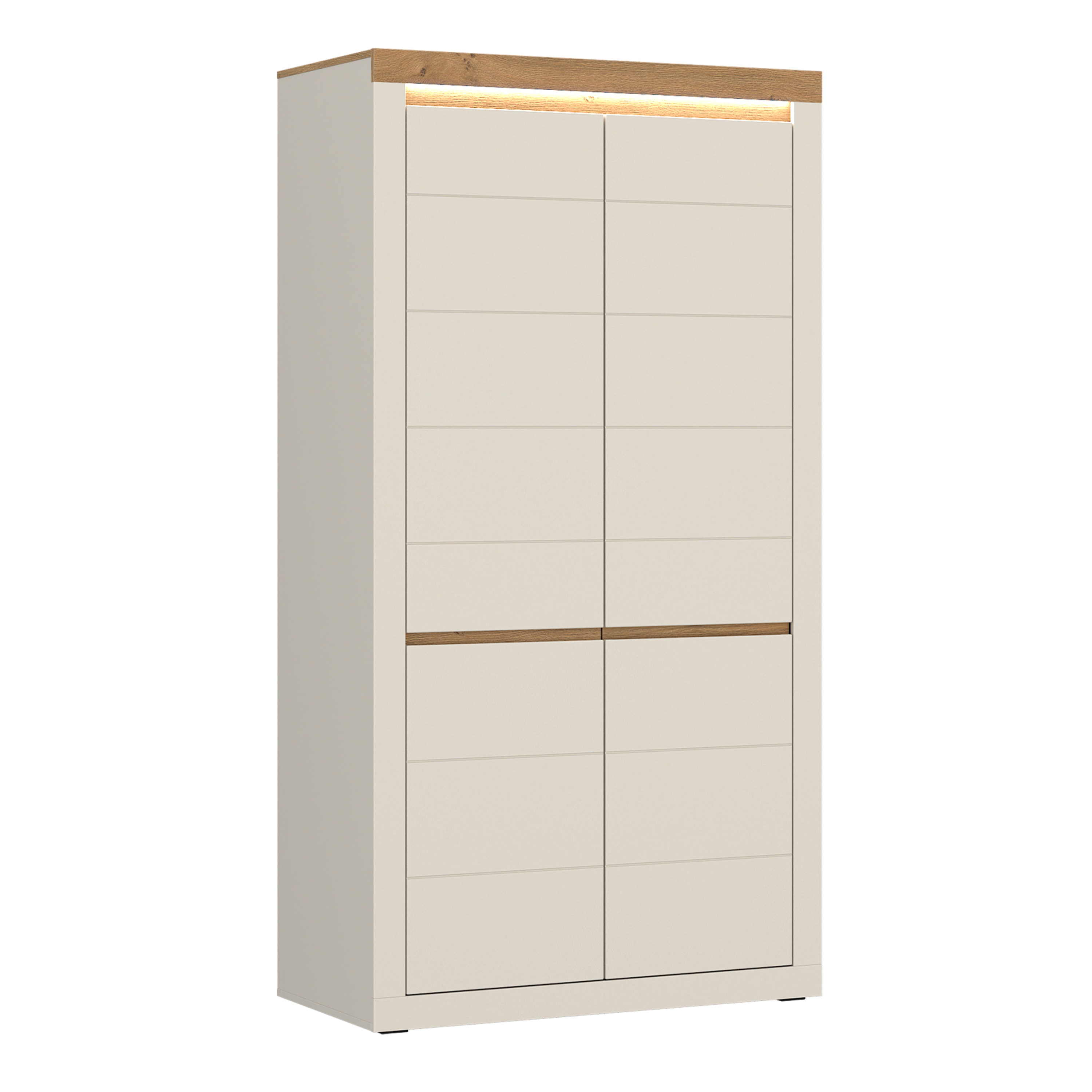 NAXTON 2 Door Wardrobe Beige with Oak - 104.2cm - Rosalind Collection