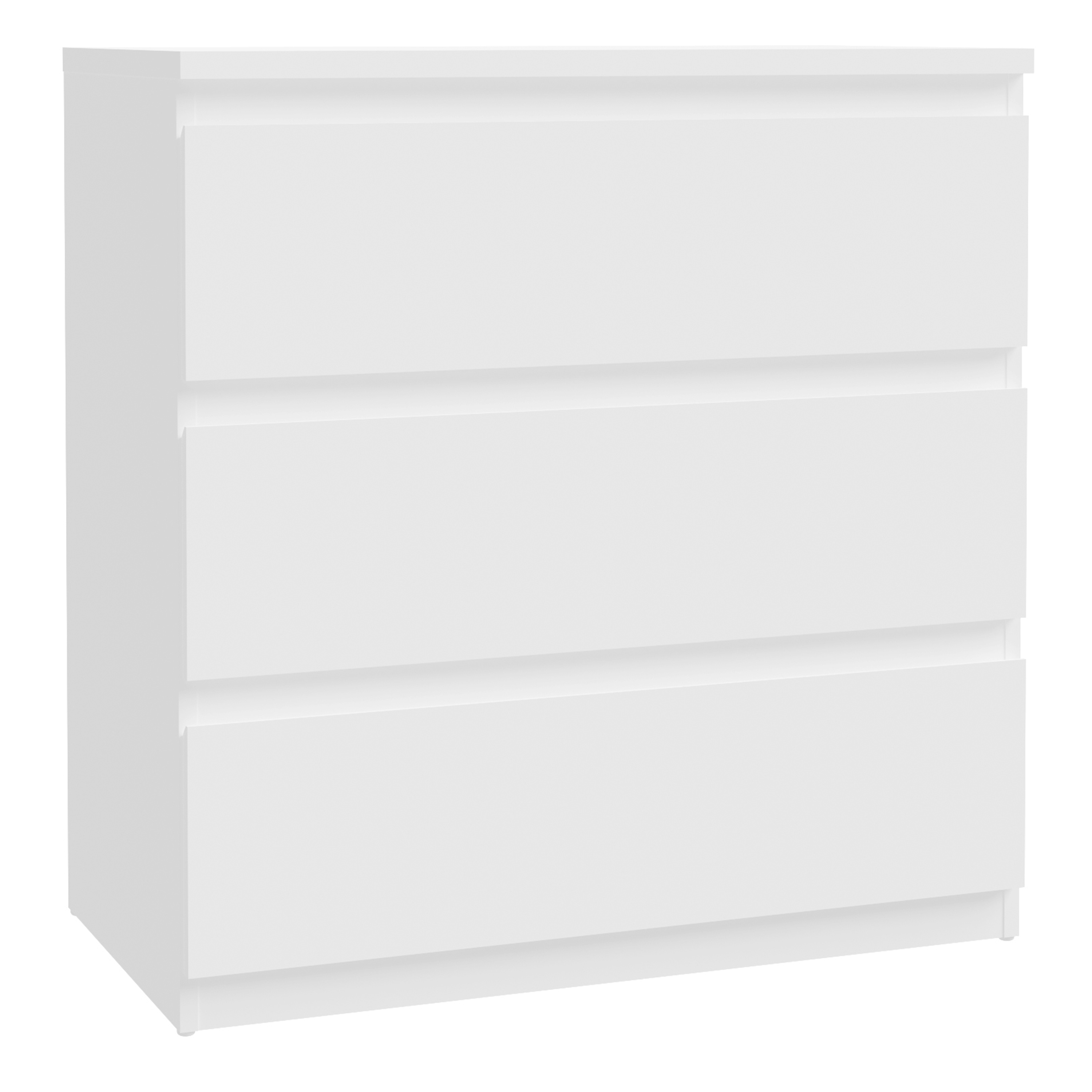 EDMONT White Chest of Drawers - Medium-sized, 3 Drawers - Rosalind Collection