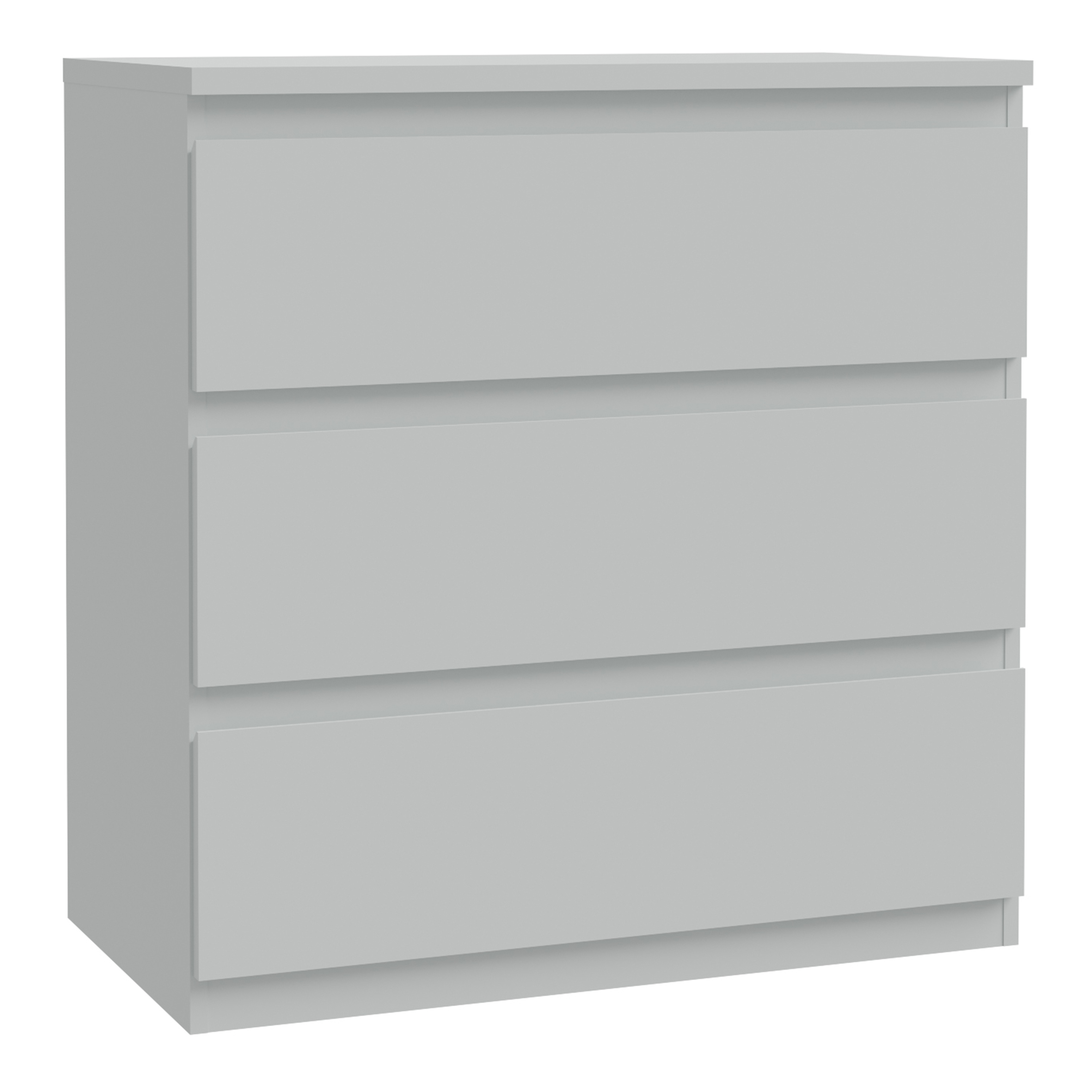 EDMONT Grey Chest of Drawers - Medium-sized, 3 Drawers - Rosalind Collection