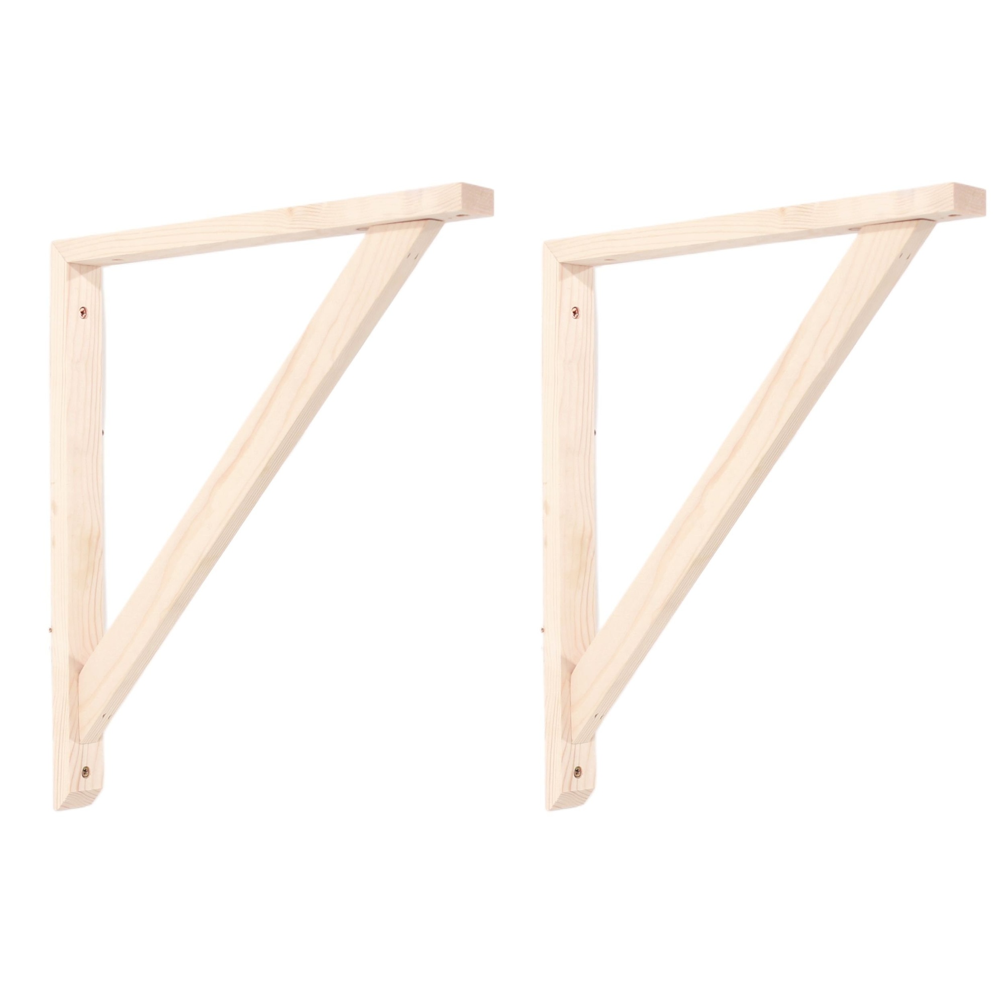 CHUNK Set of 2 Large Pine Wood Brackets - Light Wood