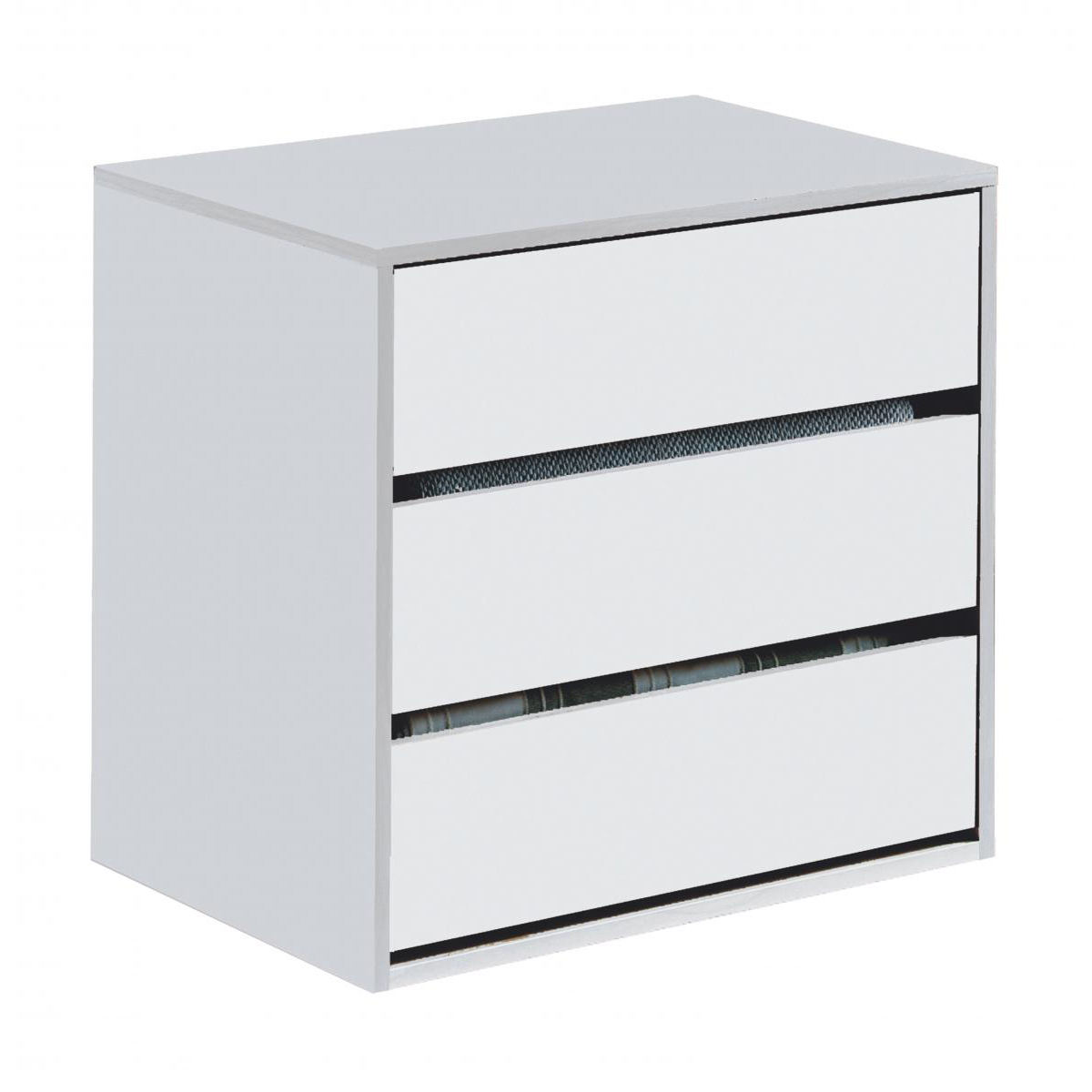 ADRIAN White Chest of Drawers - Small-sized, 3 Drawers - Sigrid Mills