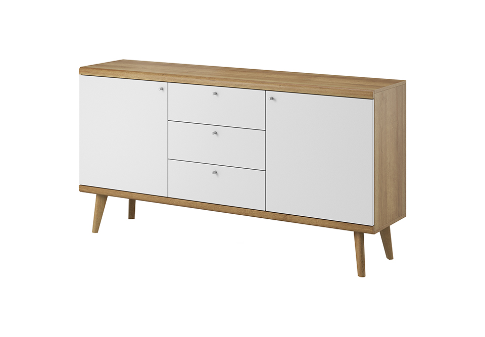 Wigan Sideboard 160cm - White and Oak - Moonlight Interiors