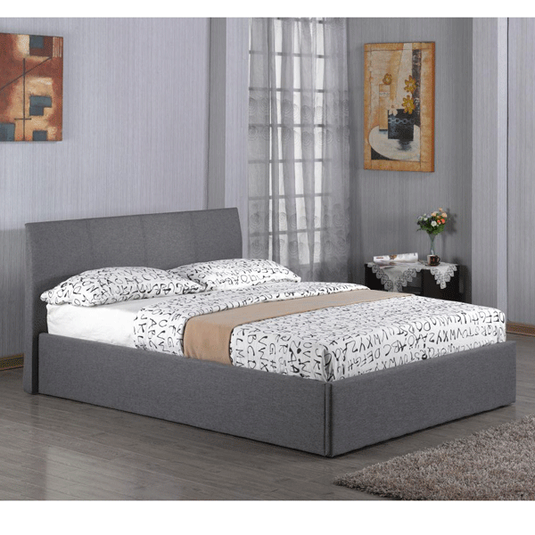 Purbeck Grey Fabric Storage Ottoman Bed with Gas Lift - Single - Sigrid Mills