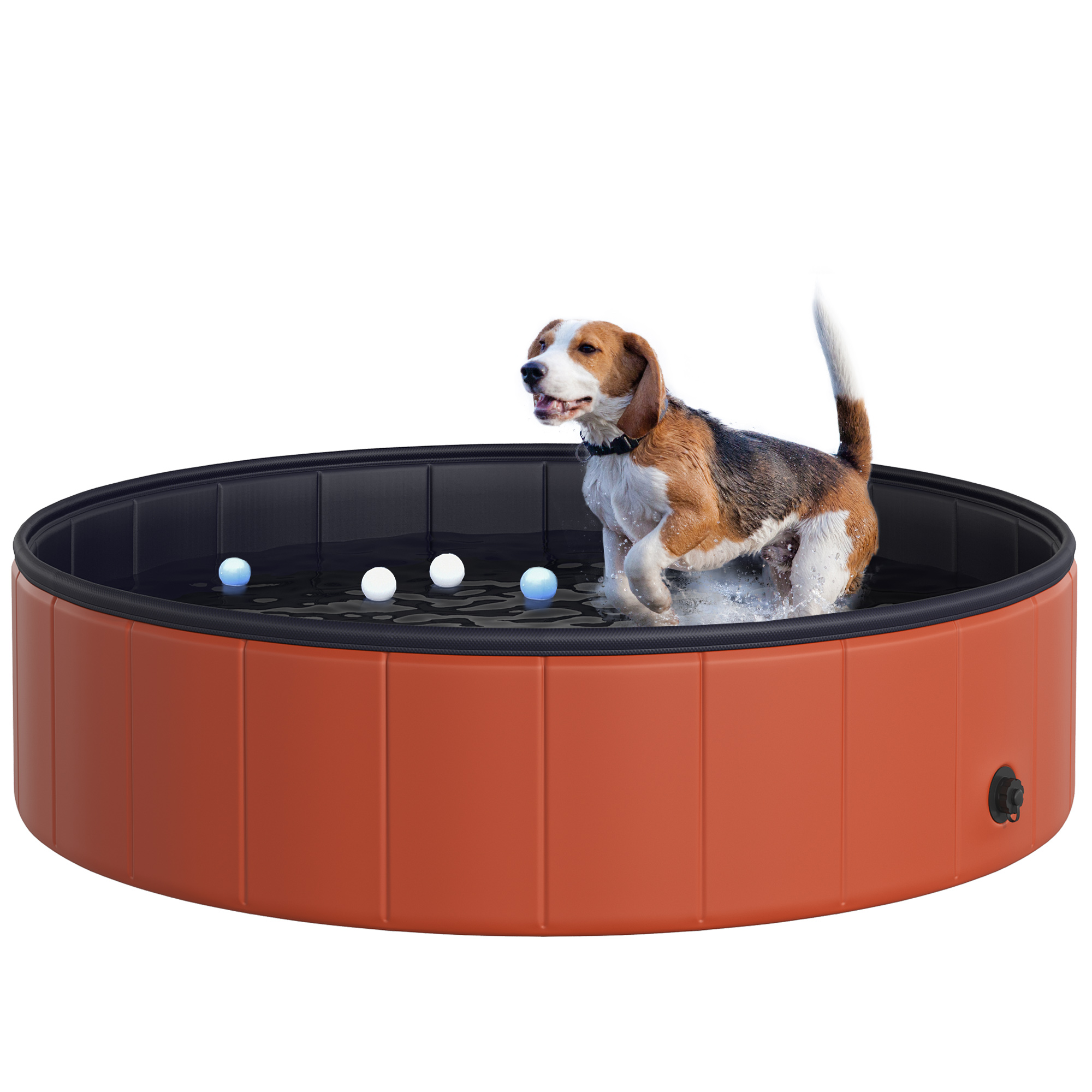 Pet Swimming Pool, Foldable, 120 cm Diameter-Red - Life Essentials