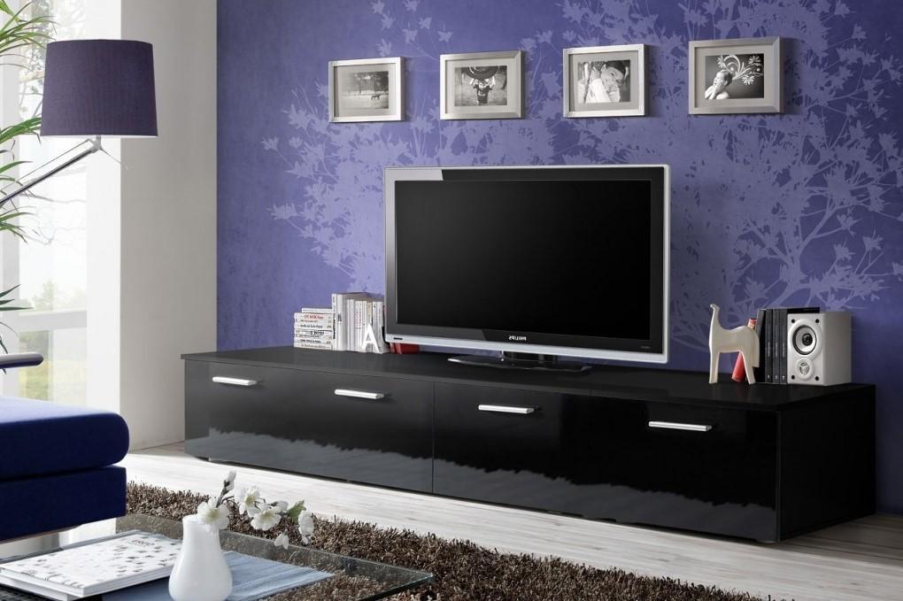 Duos TV Cabinet in Black Gloss - Art Nest