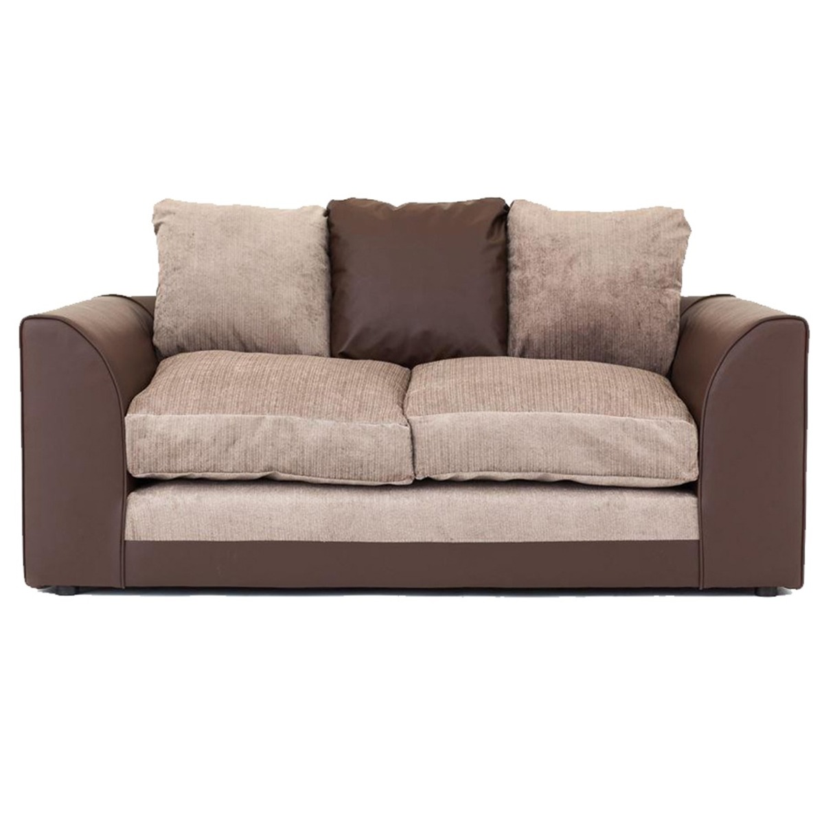 DYLAN Chenille Fabric 2 Seater Sofa - Brown and Beige - Interior Masters