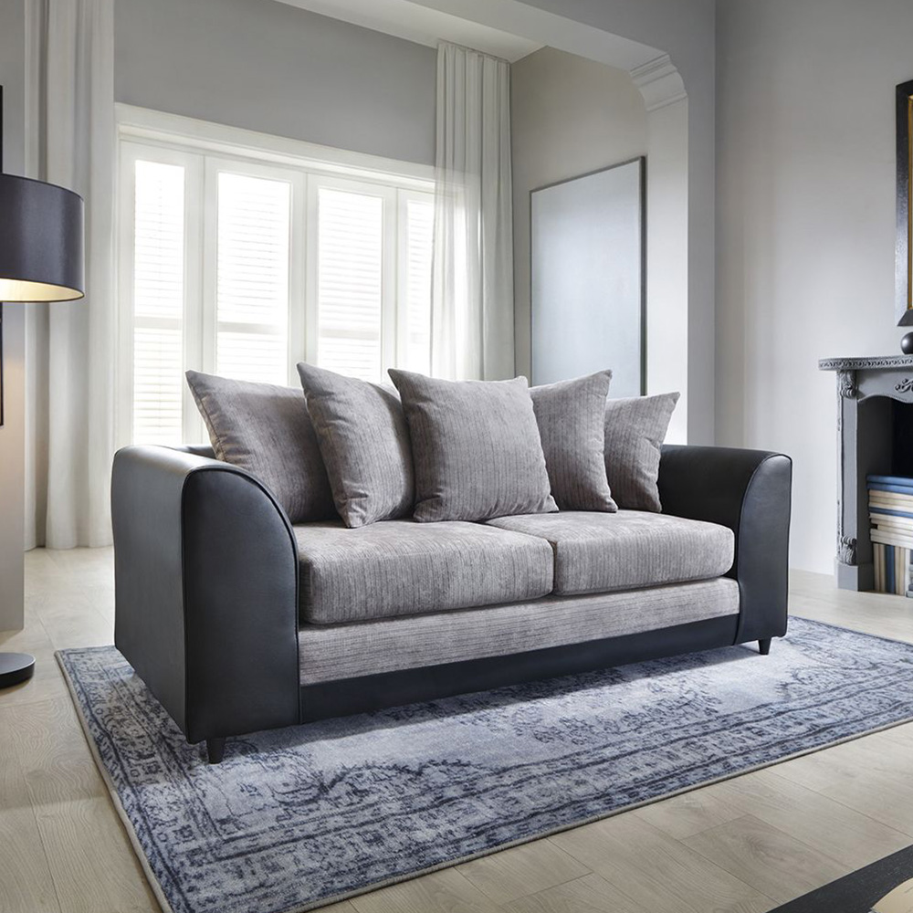 Dilan 3 Seater Sofa - Black - Moonlight Interiors