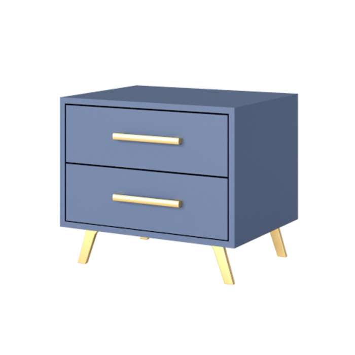 BARNSLEY 2 Drawer Bedside Table - Blue - Avellino & Wells