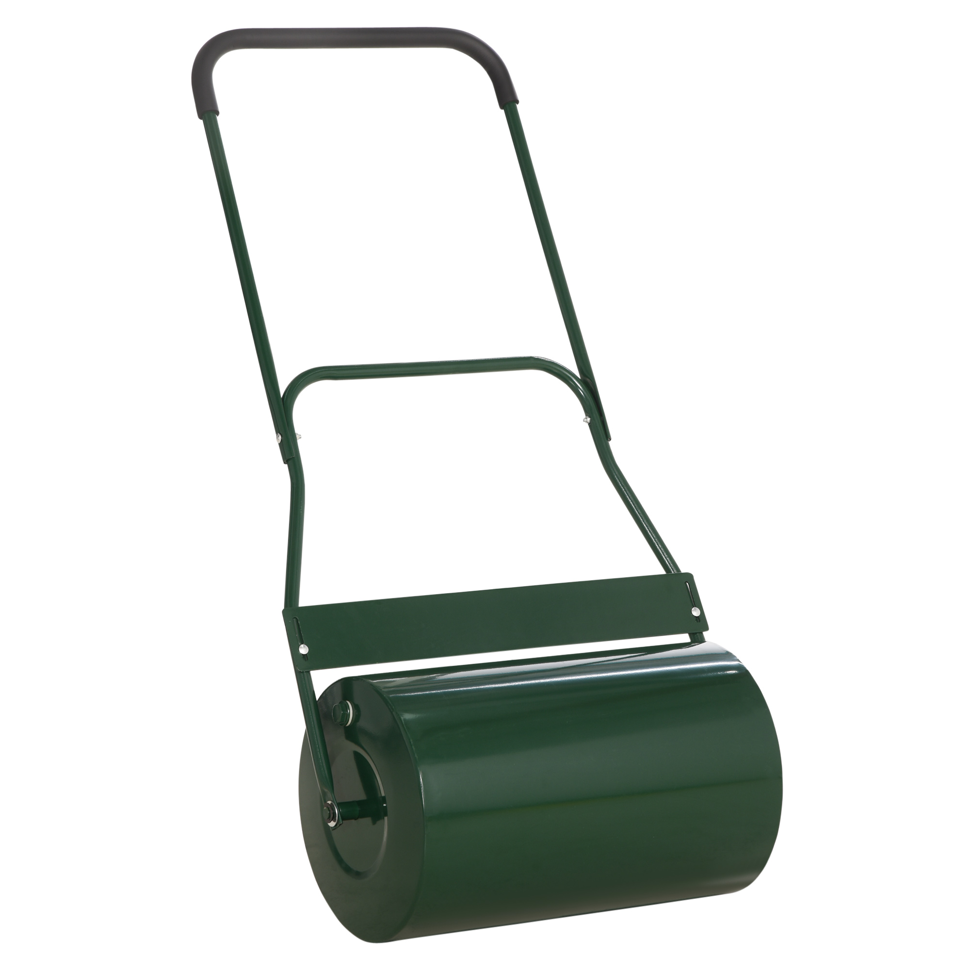 40L Lawn Roller Drum Scraper Bar Collapsible Handle Water or Sand Filled ?32cm Green - Life Essentials