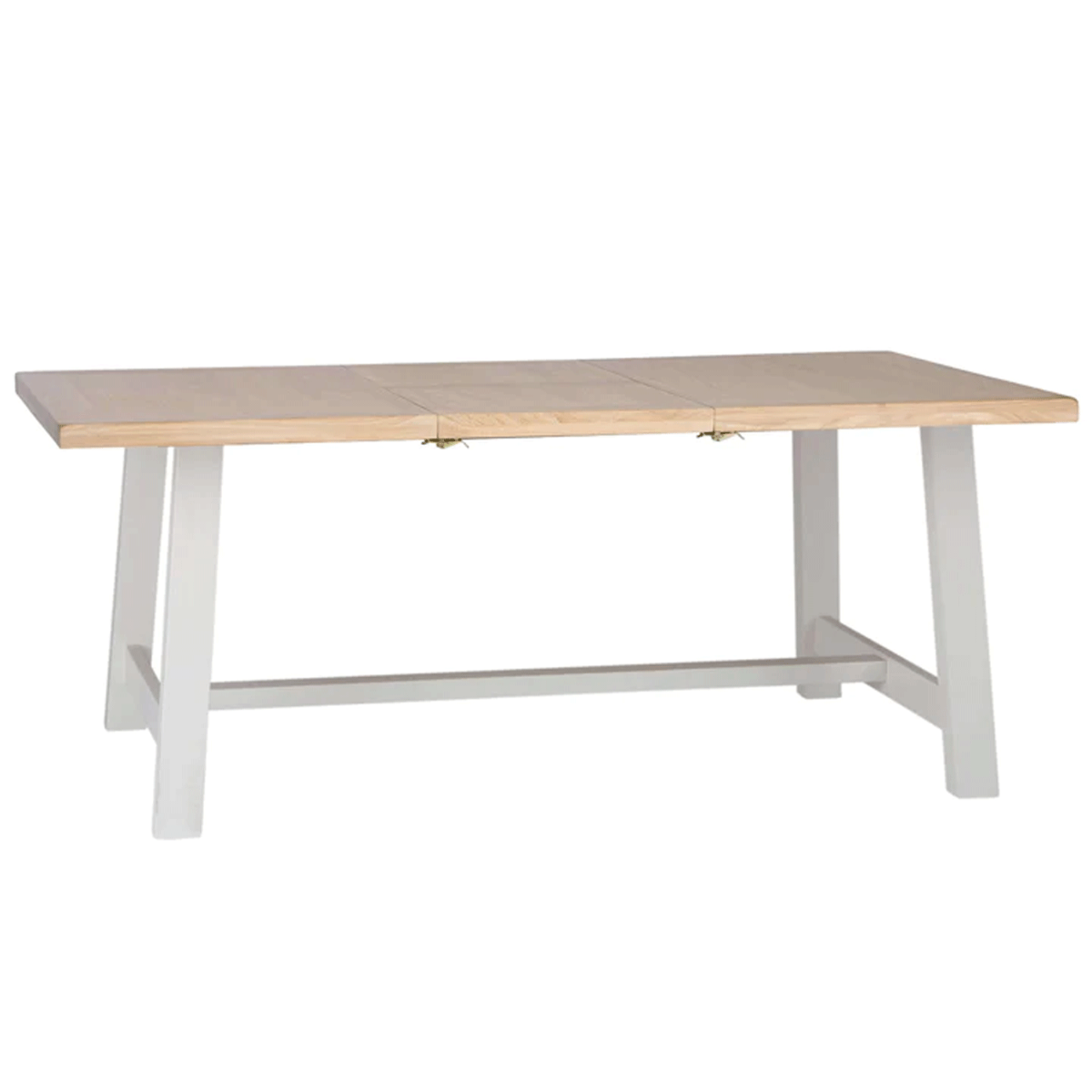 Quantum 180cm Butterfly Refectory Extending Dining Table with Oak Top - White - Kettle Homes
